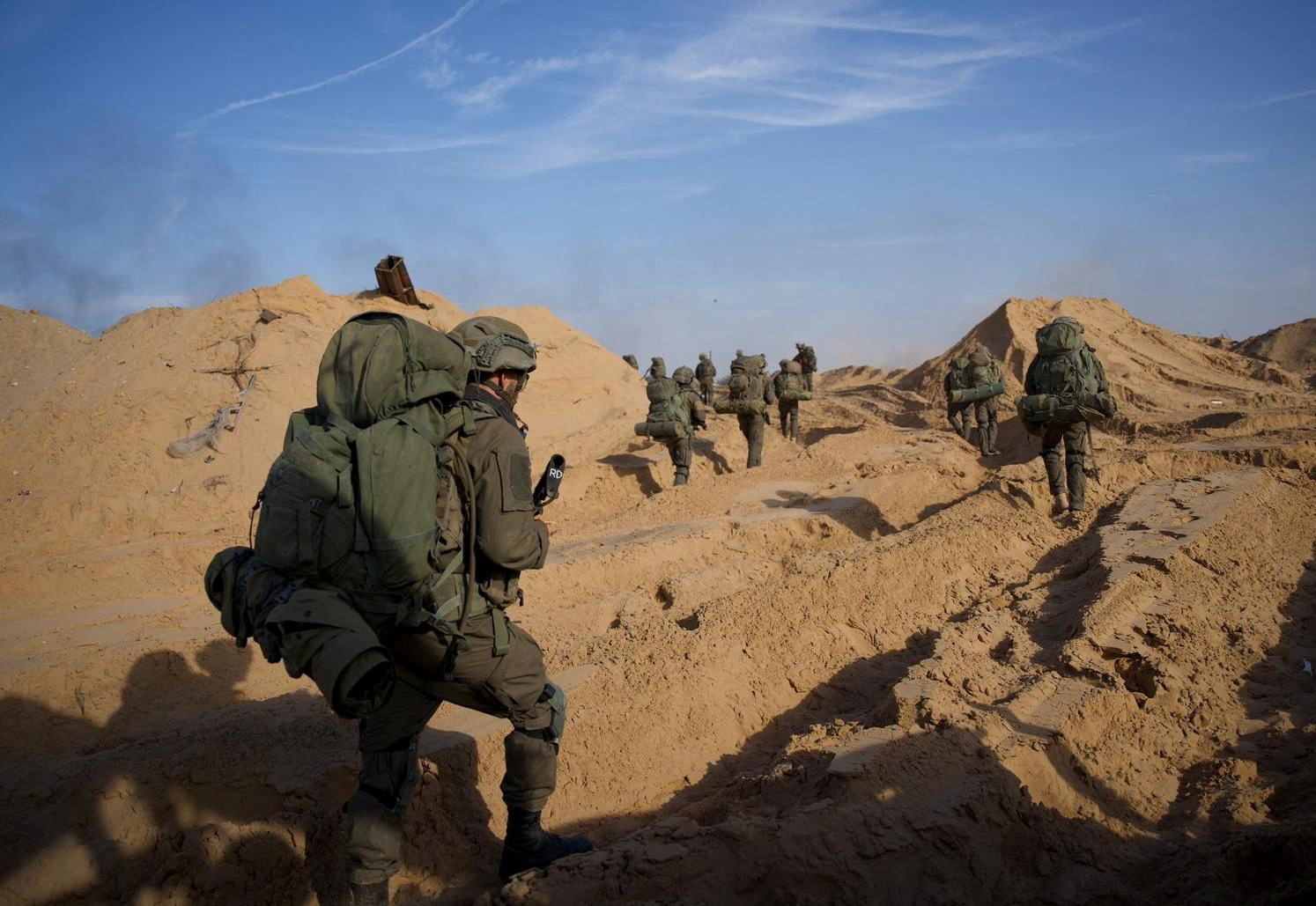 Israeli soldiers take part in an operation of the IDF against Palestinian Islamist group Hamas, in a location given as Gaza in this handout image released on November 16, 2023. Israel Defense Forces
