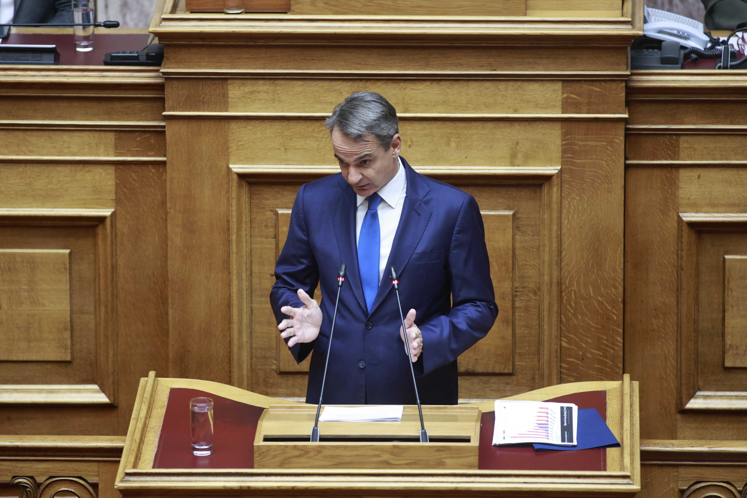 Συζήτηση στην Ολομέλεια της Βουλής, σε επίπεδο πολιτικών αρχηγών, κατόπιν αιτήματος του Πρωθυπουργού Κυριάκου Μητσοτάκη, με αντικείμενο την ενημέρωση για την υλοποίηση των πρωτοβουλιών της Κυβέρνησης σχετικά με την ανασυγκρότηση των περιοχών της Θεσσαλίας και του Έβρου και την αντιμετώπιση της κλιματικής κρίσης, Τετάρτη 22 Νοεμβρίου 2023.
(ΓΙΩΡΓΟΣ ΚΟΝΤΑΡΙΝΗΣ