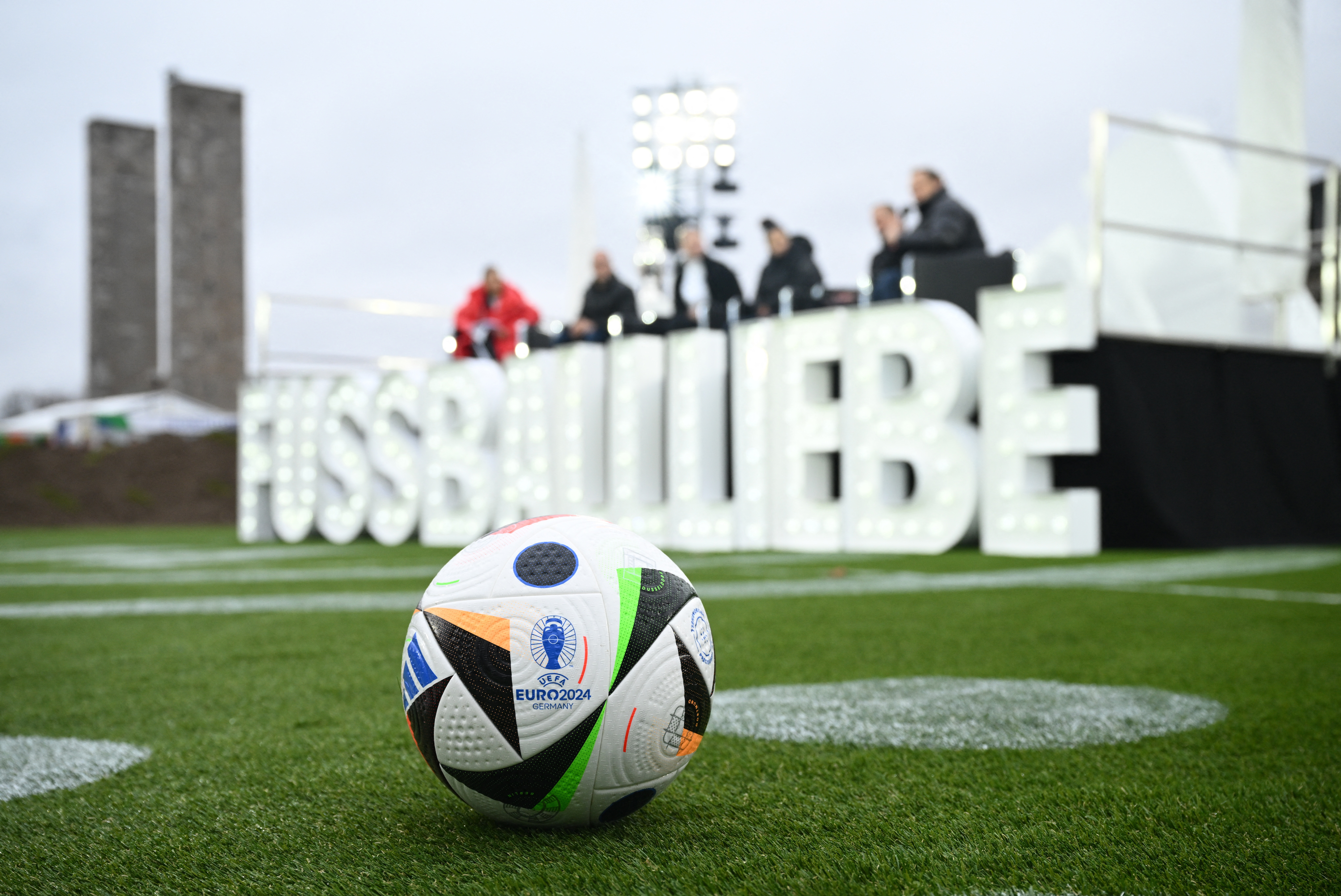 Soccer Football - Euro 2024 - Organisers Present the Official Match Ball - Maifeld, Berlin, Germany - November 15, 2023 The Euro 2024 match ball 'Fussballliebe' is pictured during the presentation REUTERS