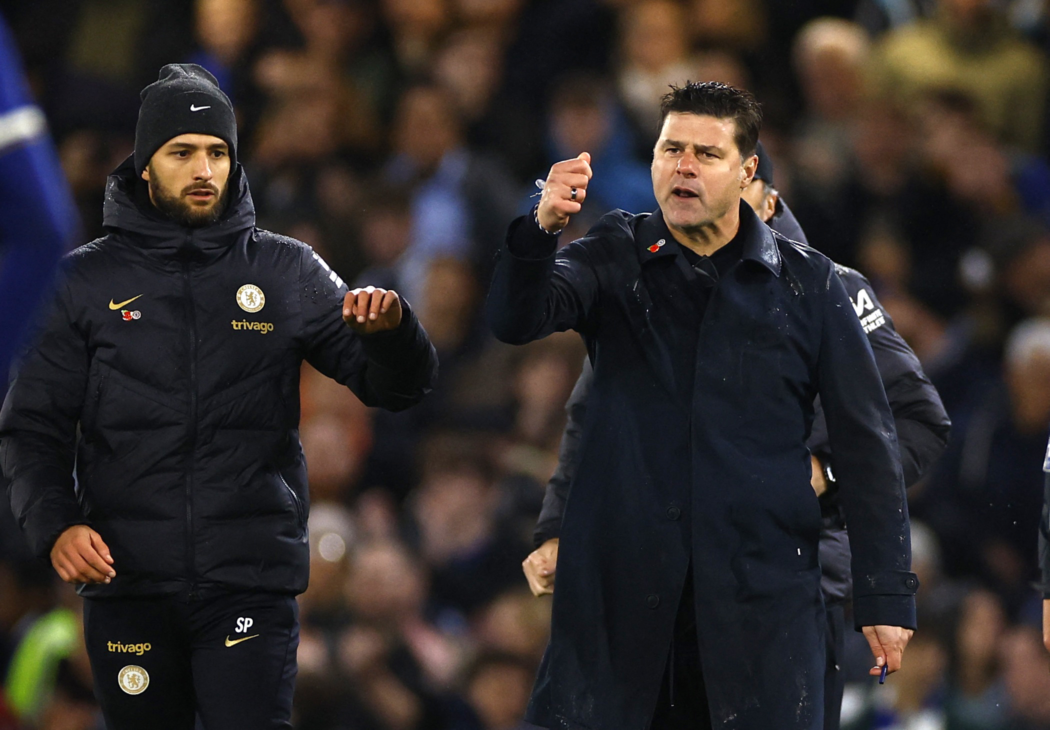 Soccer Football - Premier League - Chelsea v Manchester City - Stamford Bridge, London, Britain - November 12, 2023 Chelsea manager Mauricio Pochettino reacts after the match Action Images via Reuters
