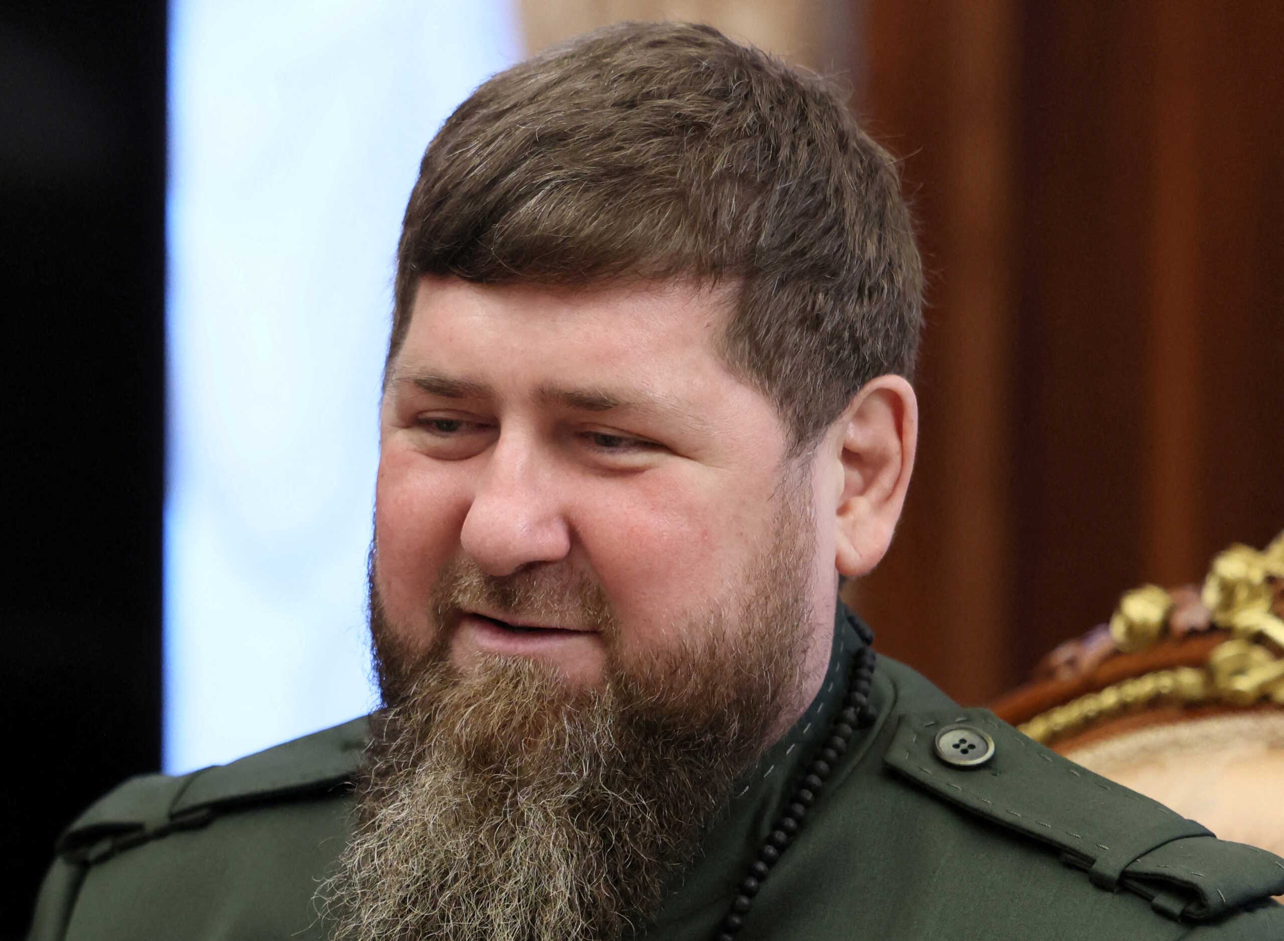 FILE PHOTO: Chechen leader Ramzan Kadyrov attends a meeting with Russian President Vladimir Putin in Moscow, Russia, September 28, 2023. Sputnik