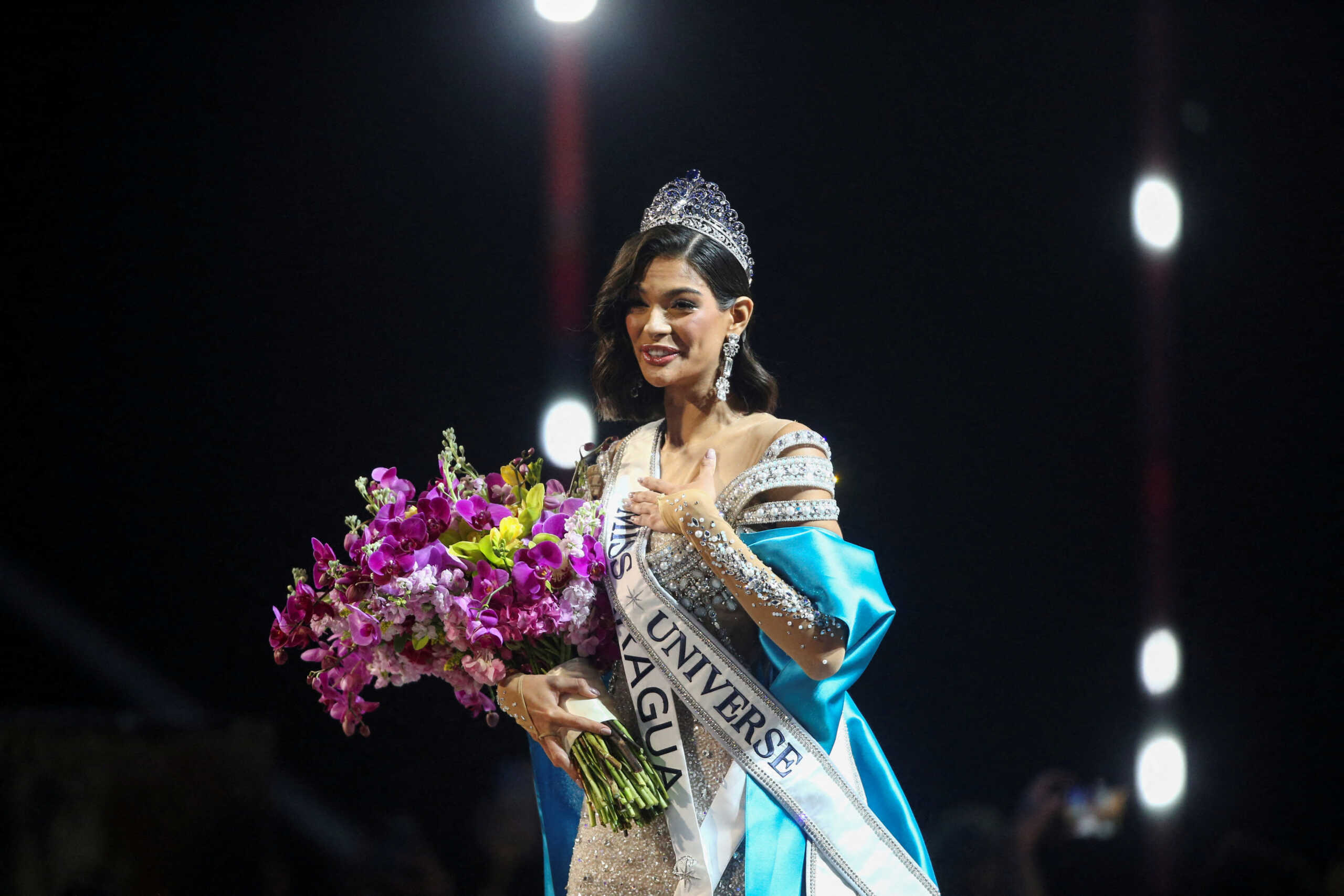 Miss Nicaragua Sheynnis Palacios reacts after being crowned Miss Universe during the 72nd Miss Universe pageant in San Salvador, El Salvador November 18, 2023. REUTERS