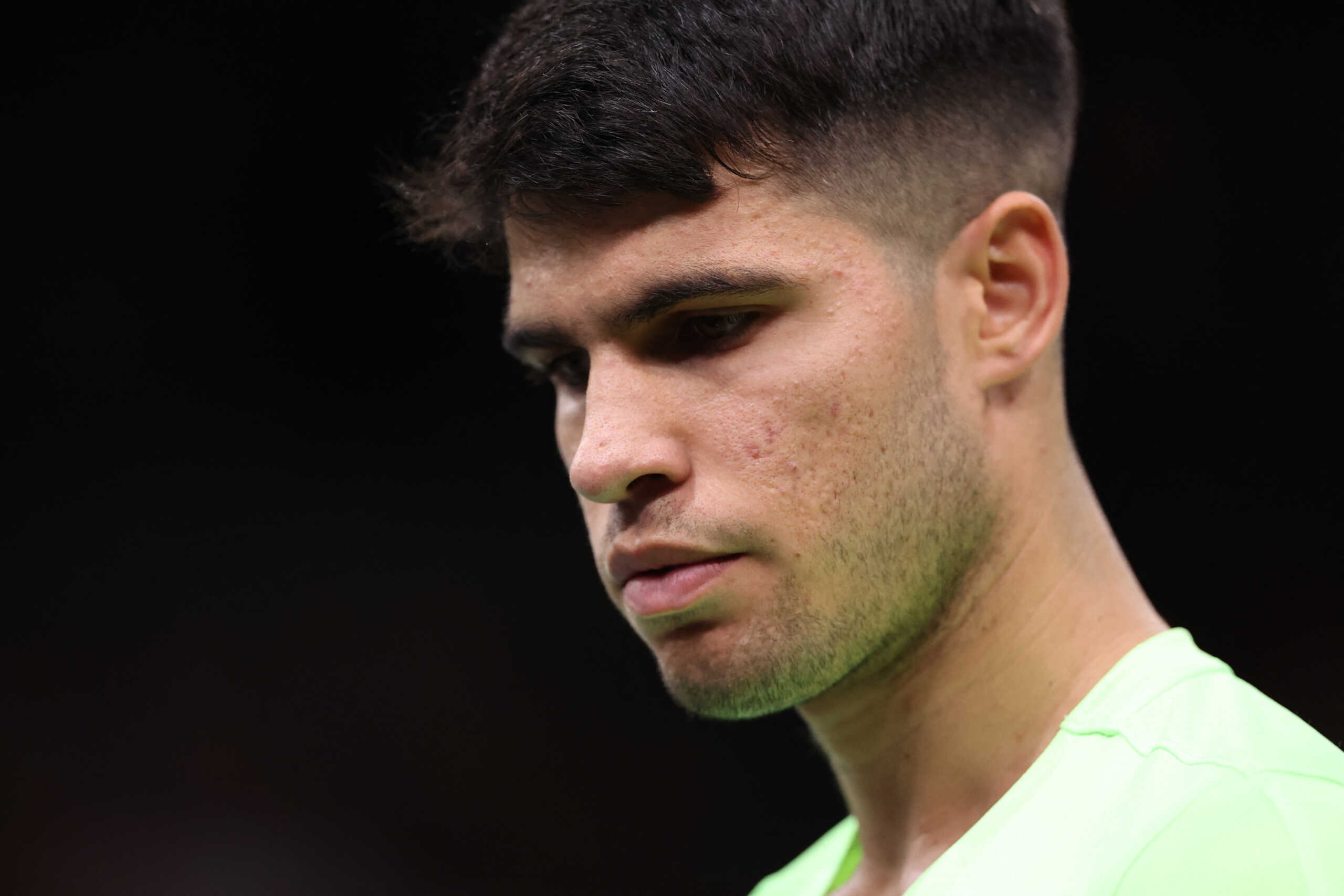 Tennis - ATP Masters 1000 - Paris Masters - AccorHotels Arena, Paris, France - October 31, 2023  Spain's Carlos Alcaraz during his round of 32 match against Russia's Roman Safiullin REUTERS