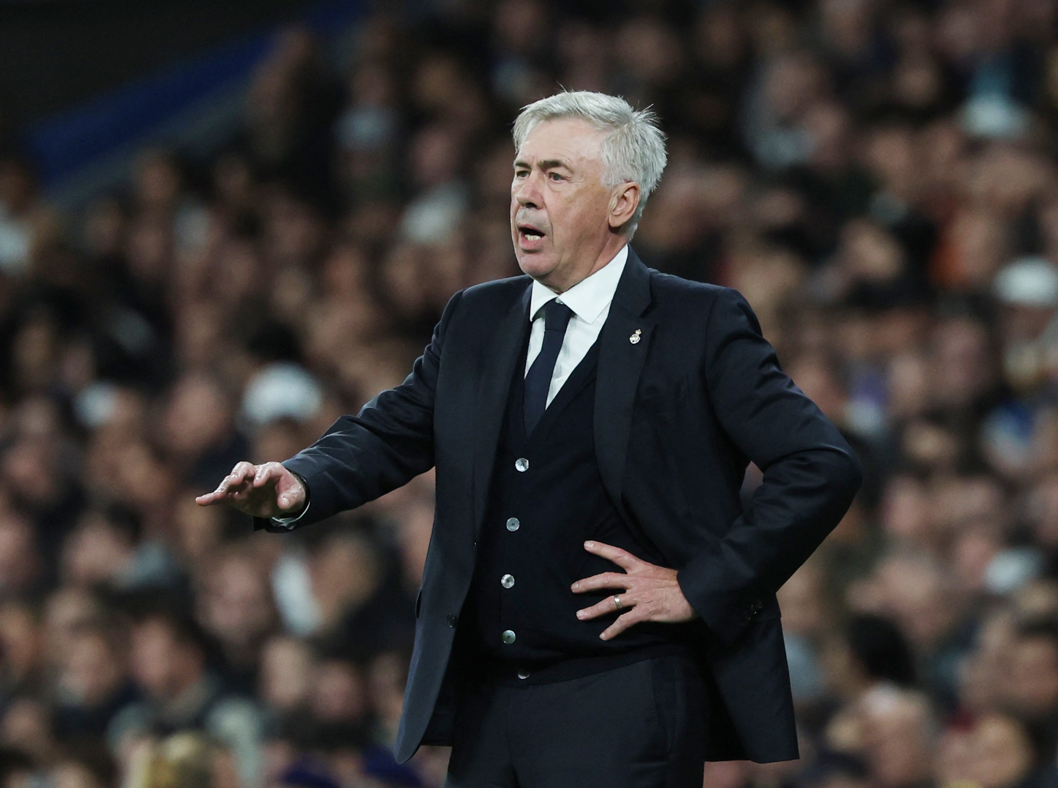 Soccer Football - LaLiga - Real Madrid v Valencia - Santiago Bernabeu, Madrid, Spain - November 11, 2023 Real Madrid coach Carlo Ancelotti REUTERS