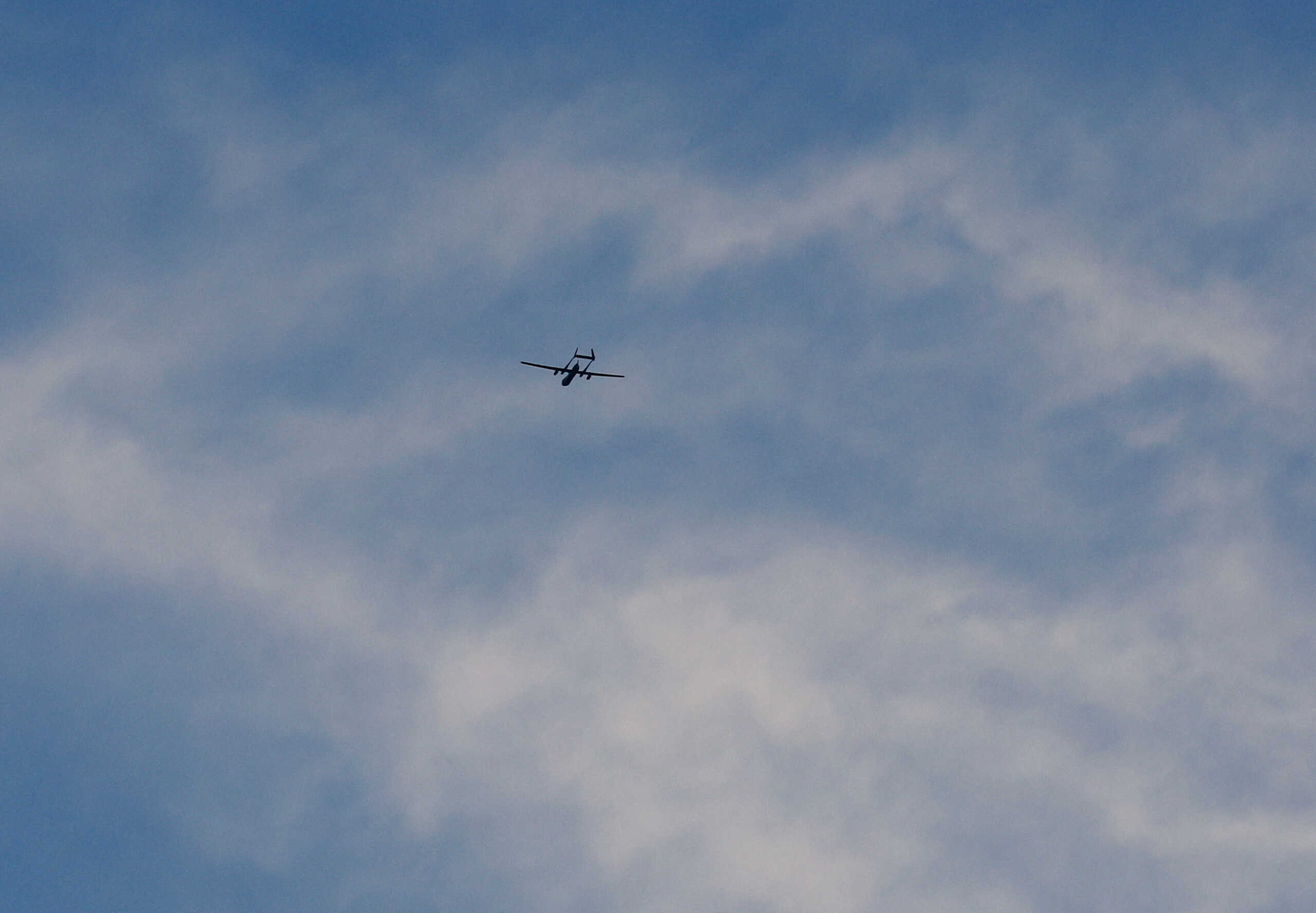 A drone flies over Gaza as seen from southern Israel, amid the ongoing conflict between Israel and the Palestinian group Hamas, November 11, 2023. REUTERS