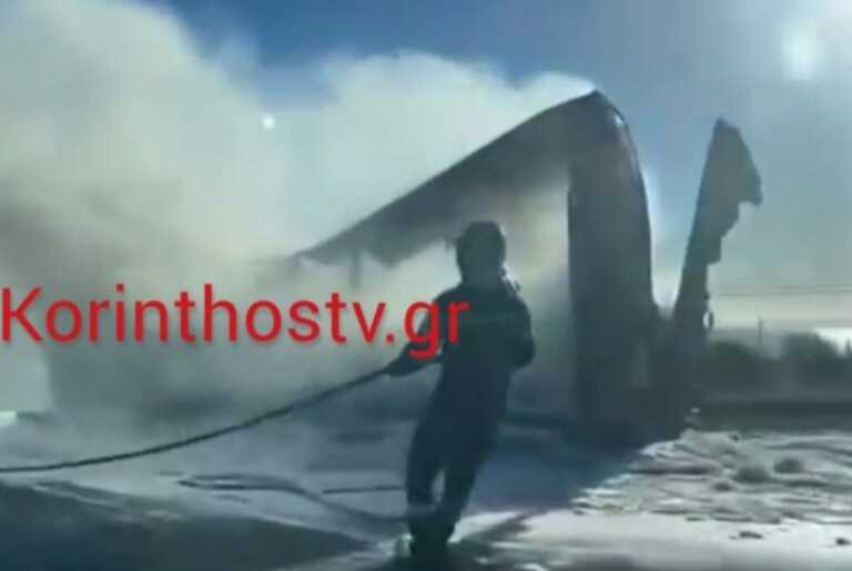 Εικόνες από τη φωτιά σε νταλίκα που προκάλεσε ατελείωτο μποτιλιάρισμα στην εθνική οδό Αθηνών – Κορίνθου