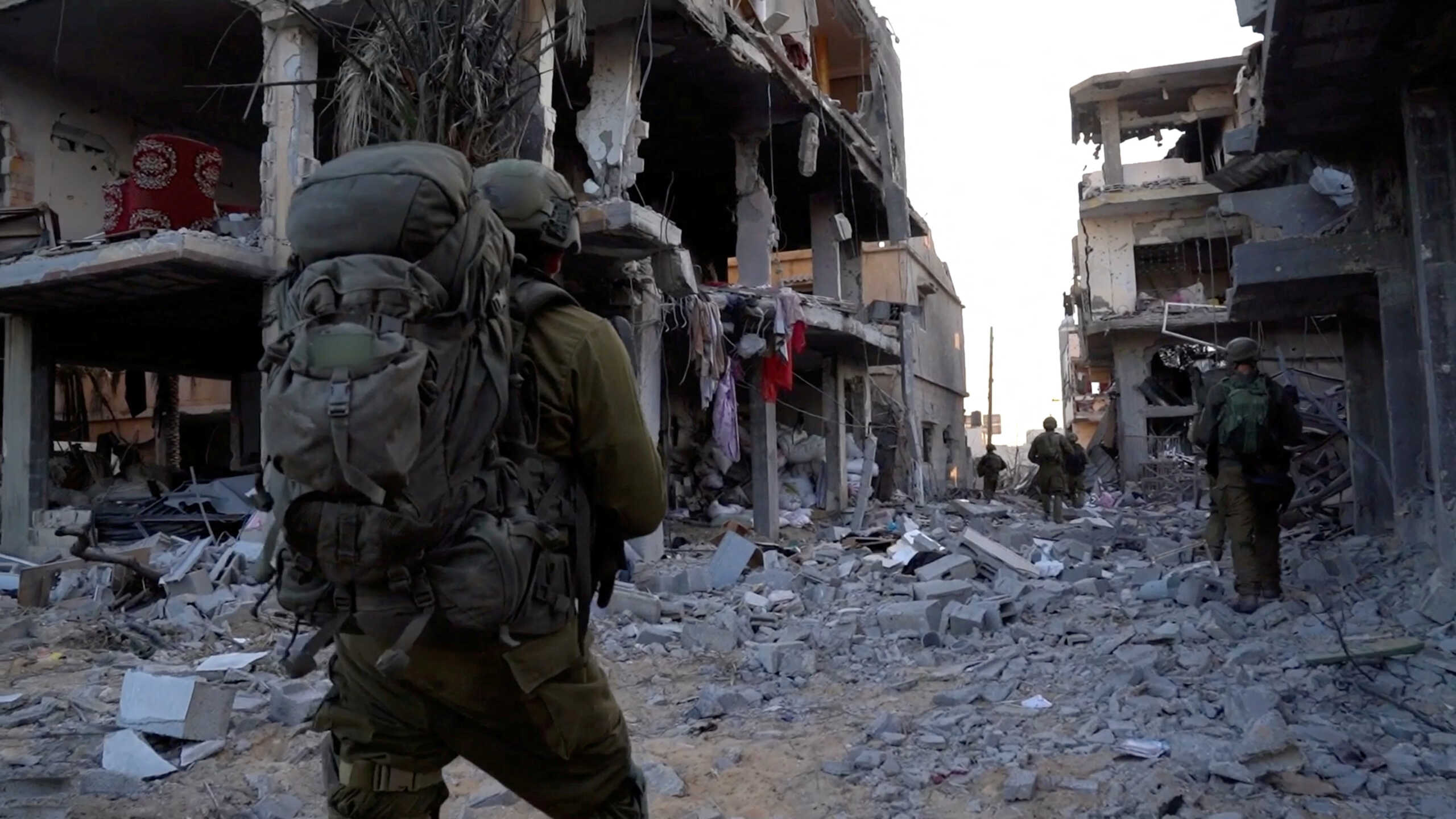 Israeli soldiers operate inside the Gaza Strip, amid the ongoing ground operation of the Israeli army against Palestinian Islamist group Hamas, in this handout picture obtained by Reuters on November 7, 2023. Israeli Defense Forces