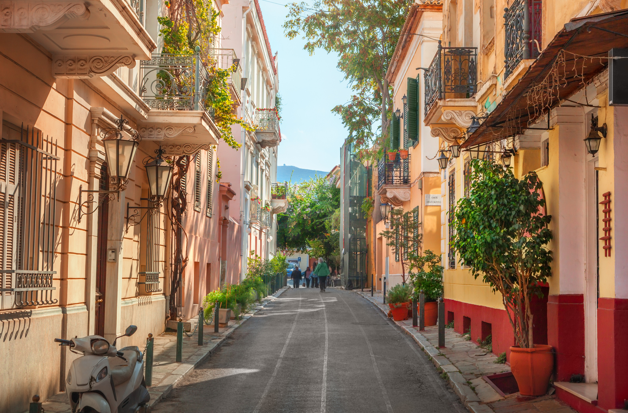 Street view in Plaka district of Athens