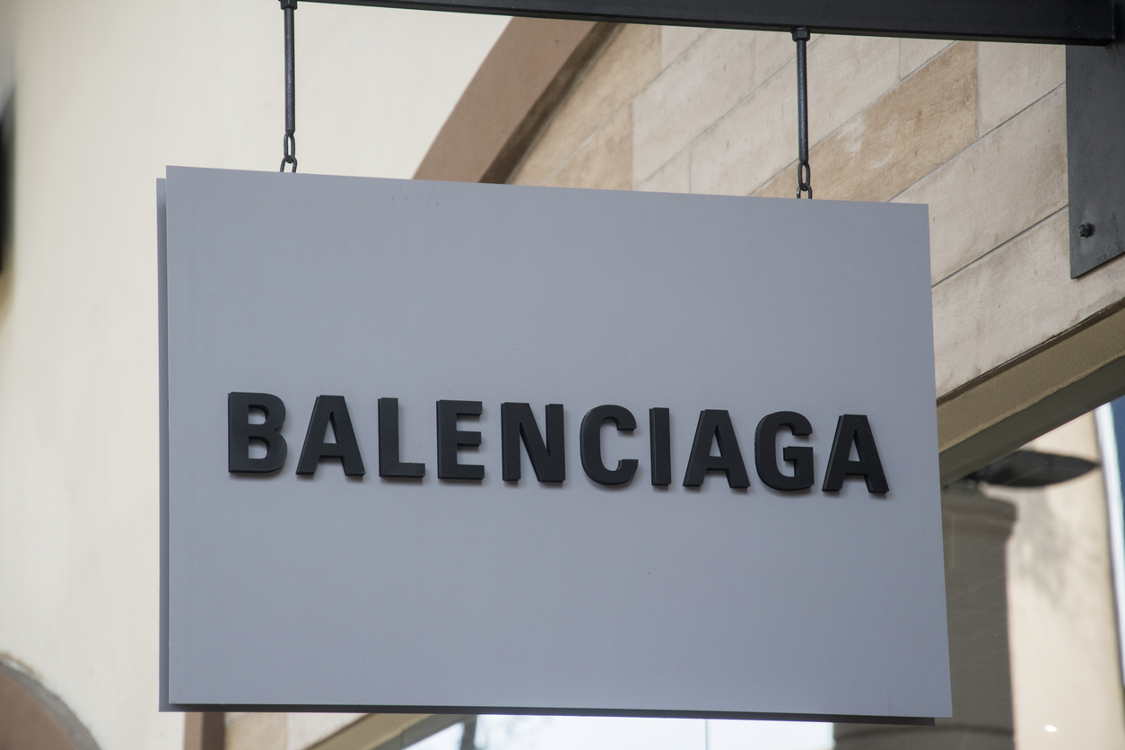 Johor Bahru, Malaysia- Apr 17, 2022: Balenciaga store exterior and sign at Johor Premium Outlet, Malaysia. Balenciaga is a luxury fashion house founded in Spain by Cristobal Balenciaga."n