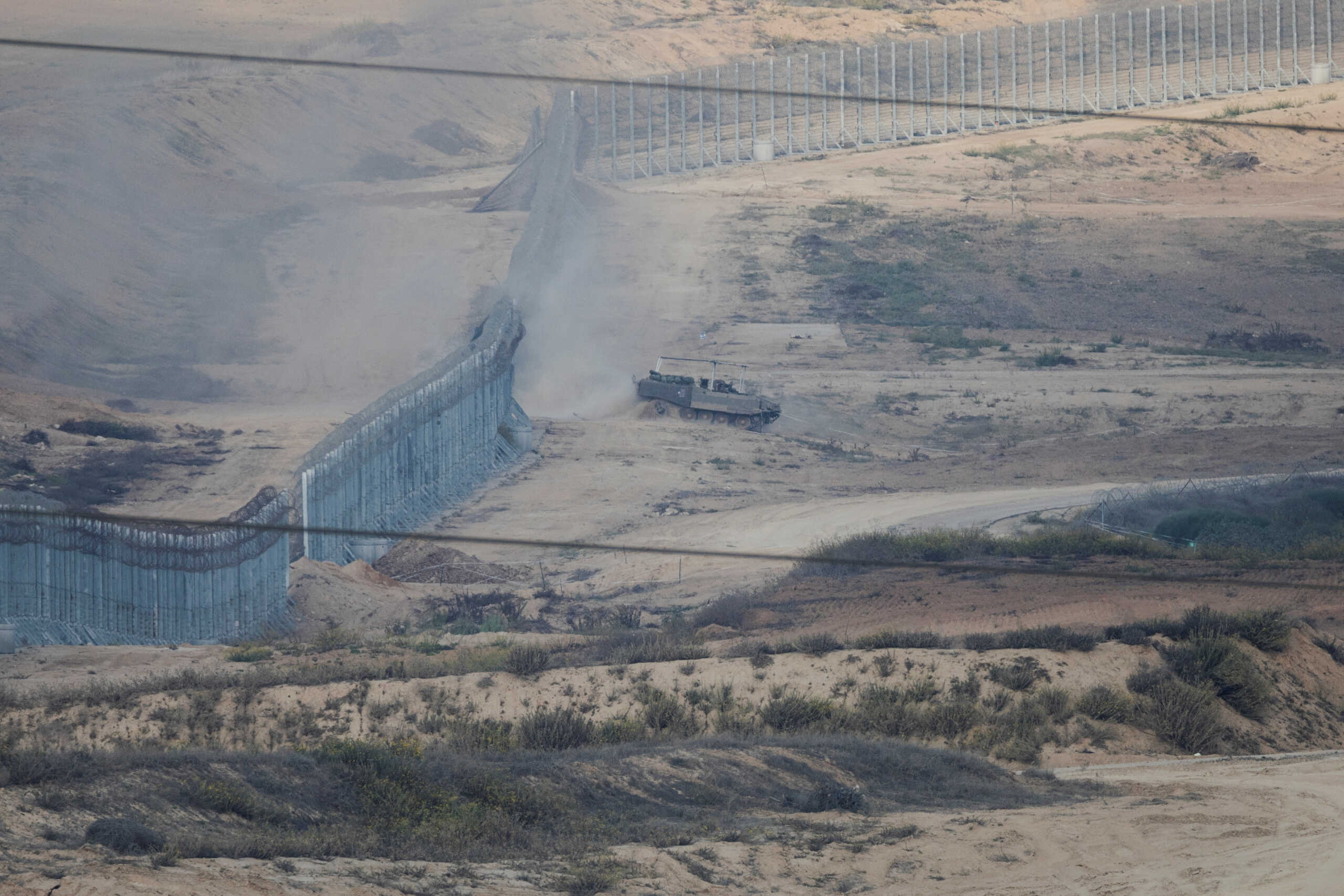 An Israeli tank manoeuvres, amid the ongoing conflict between Israel and Palestinian Islamist group Hamas, as seen from Sderot in southern Israel, November 1, 2023. REUTERS