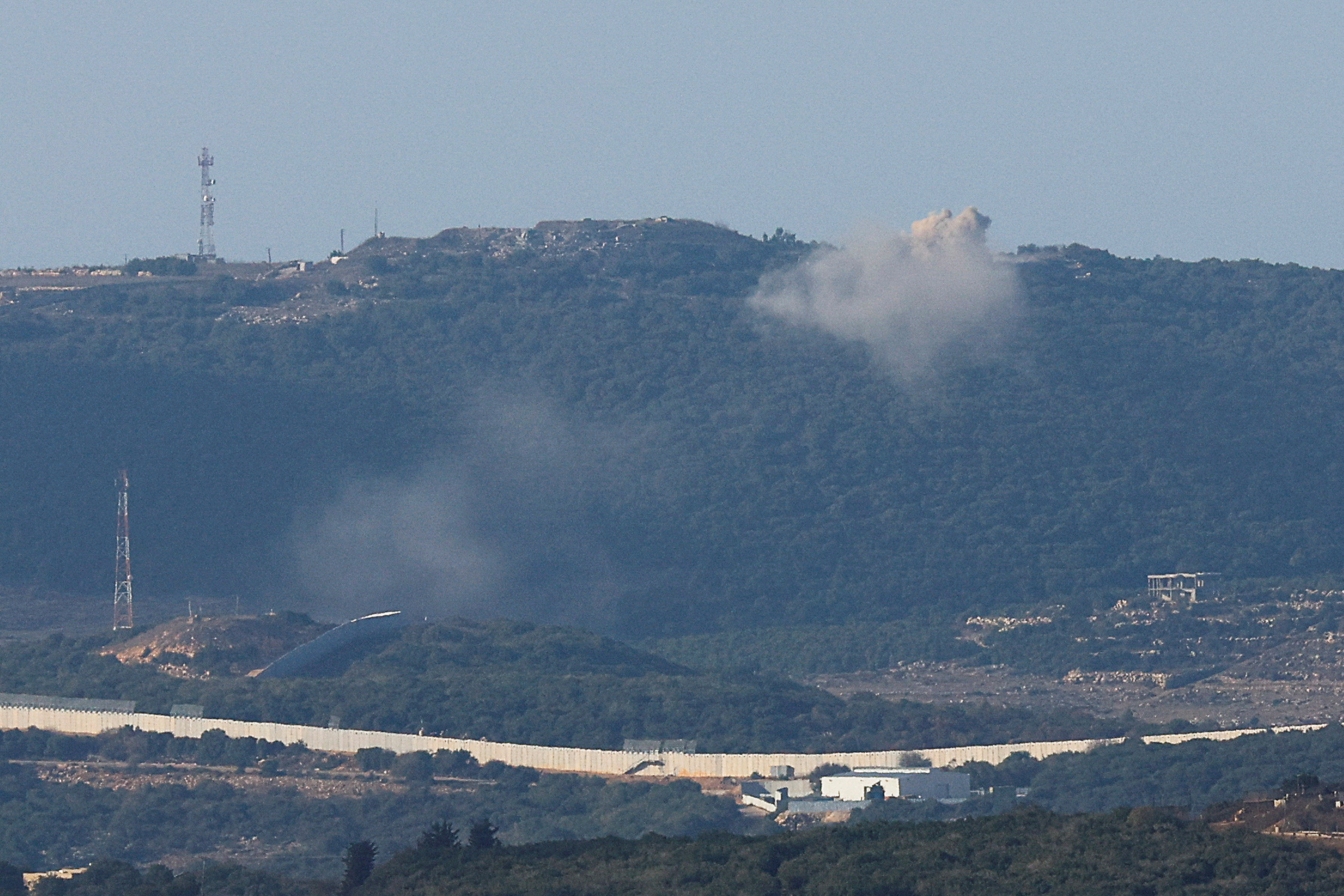 Smoke rises at the Israel-Lebanon border, as seen from northern Israel, November 10, 2023. REUTERS
