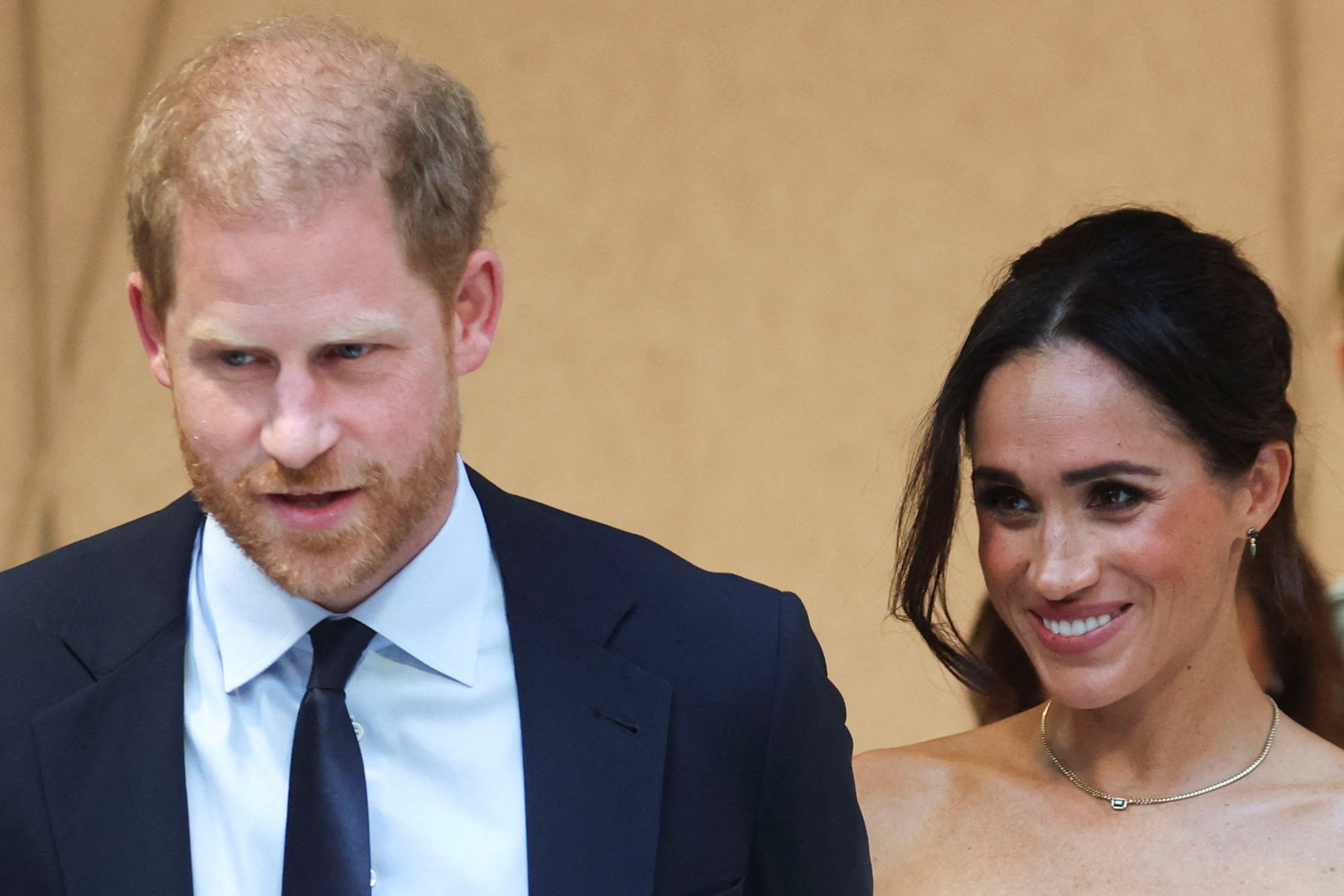 Britain's Prince Harry, Duke of Sussex and his wife Meghan, Duchess of Sussex attend a panel held during Project Healthy Minds' second annual World Mental Health Day Festival and The Archewell Foundation Parents' Summit: Mental Wellness in the Digital Age in New York City, U.S., October 10, 2023. REUTERS
