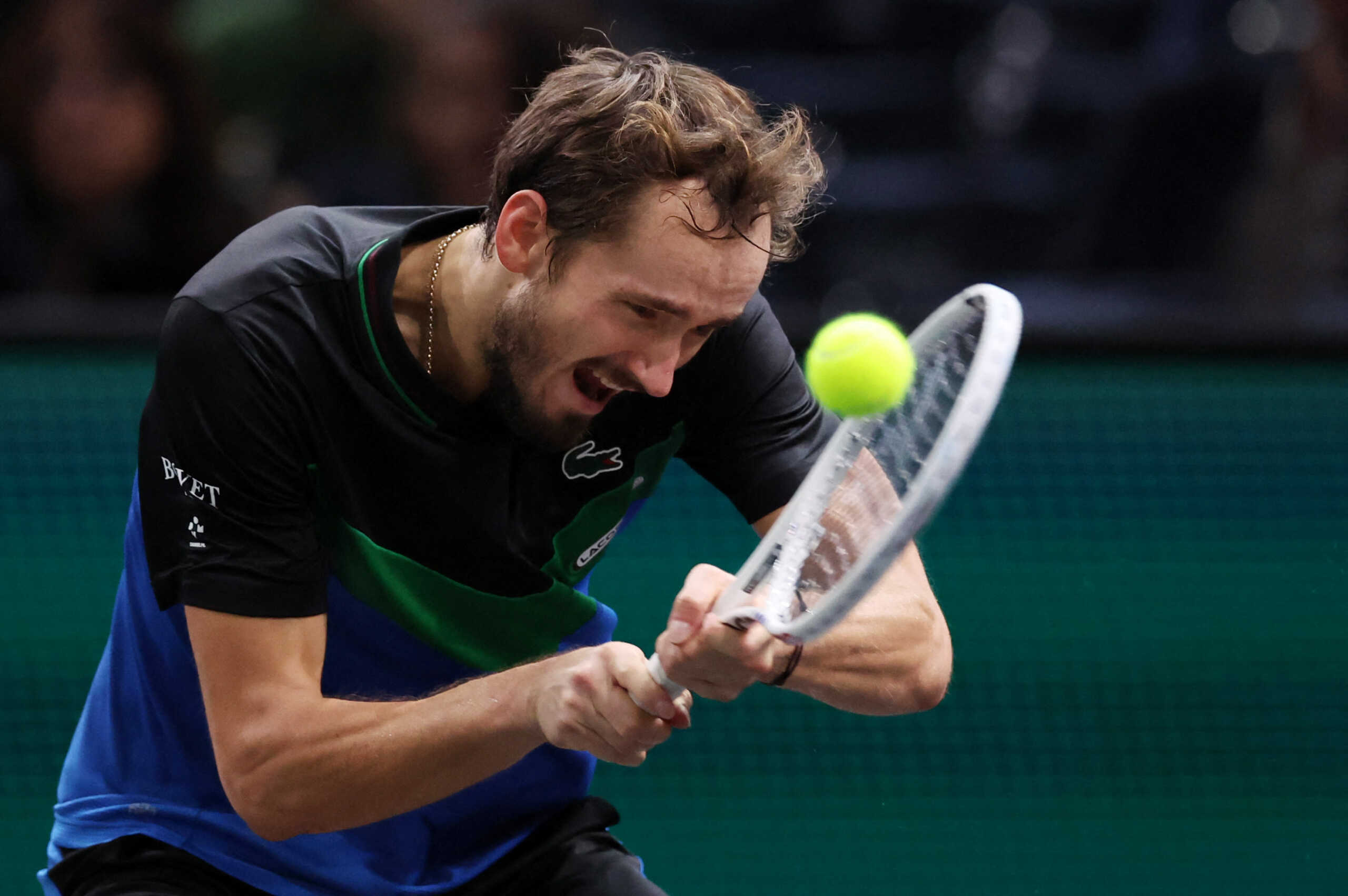 Tennis - ATP Masters 1000 - Paris Masters - AccorHotels Arena, Paris, France - November 1, 2023  Russia's Daniil Medvedev in action during his round of 32 match against Bulgaria's Grigor Dimitrov REUTERS
