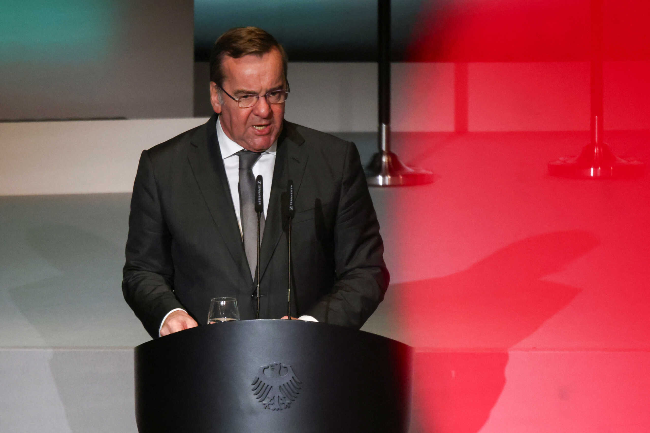 German Defence Minister Boris Pistorius speaks at the German Armed Forces Bundeswehr conference in Berlin, Germany, November 10, 2023. REUTERS