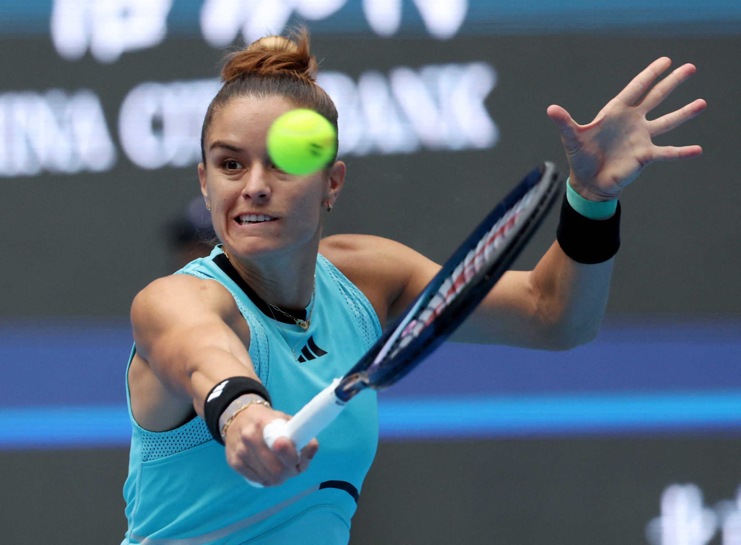 Tennis - China Open - National Tennis Center, Beijing, China - October 6, 2023 Maria Sakkari of Greece in action during her quarter-final match against Coco Gauff of the U.S.A REUTERS