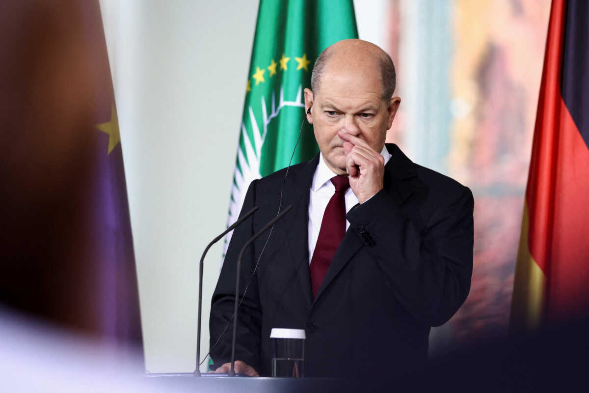 German Chancellor Olaf Scholz attends a press conference during the "Compact with Africa" investment summit in Berlin, Germany, November 20, 2023.  REUTERS