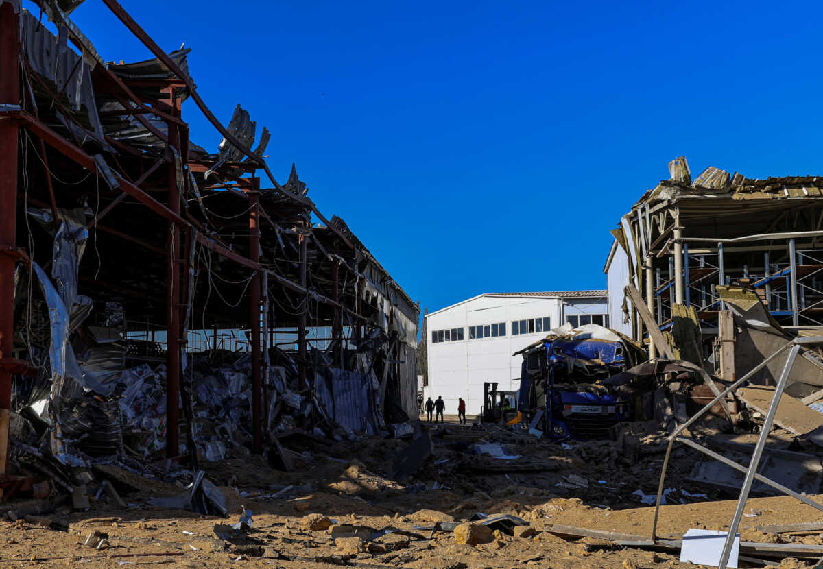 A view shows warehouses area damaged by a Russian missile strike, amid Russia's attack on Ukraine, in Kherson, Ukraine October 31, 2023. REUTERS