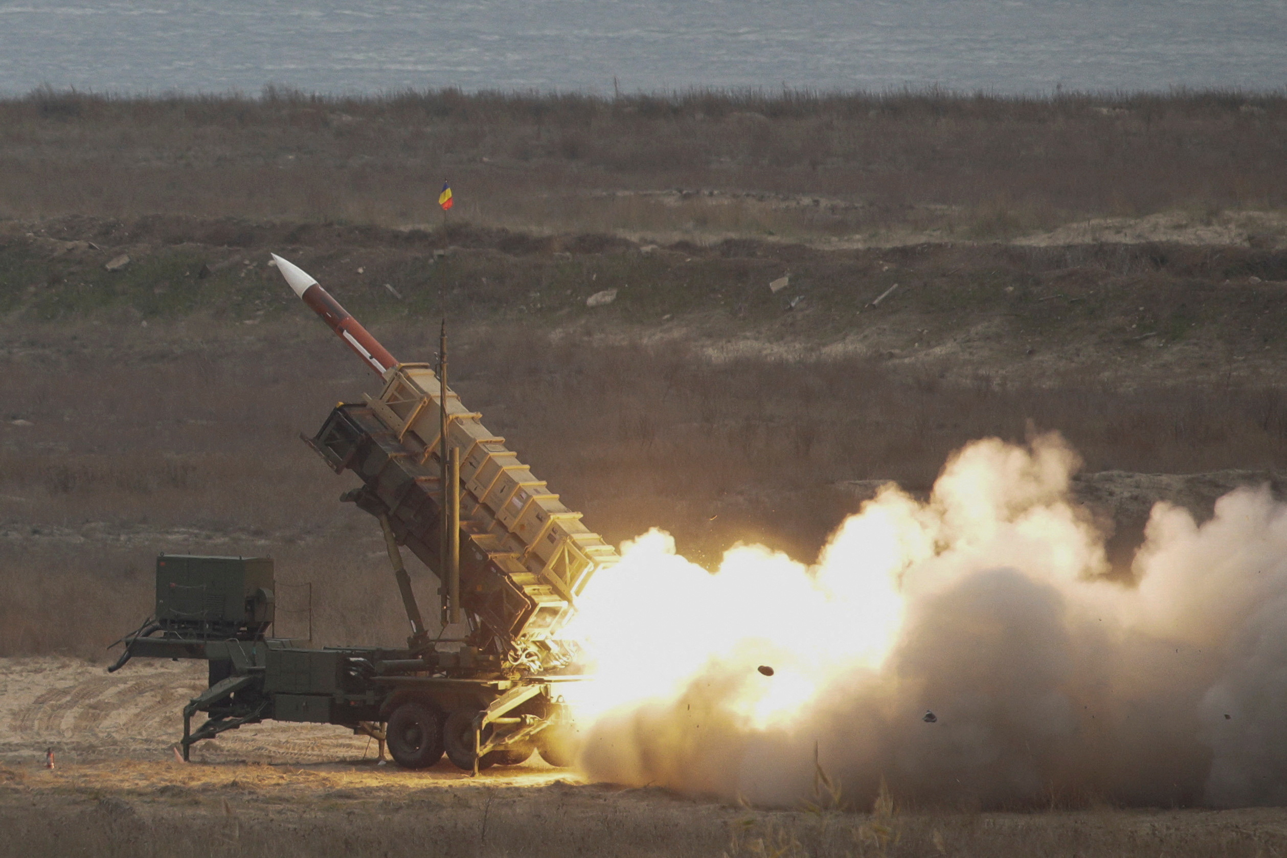Patriot missile is fired during PATRIOT SPARK 23 exercise at the Black Sea training range in Capu Midia, Constanta, Romania, November 15, 2023. Inquam Photos