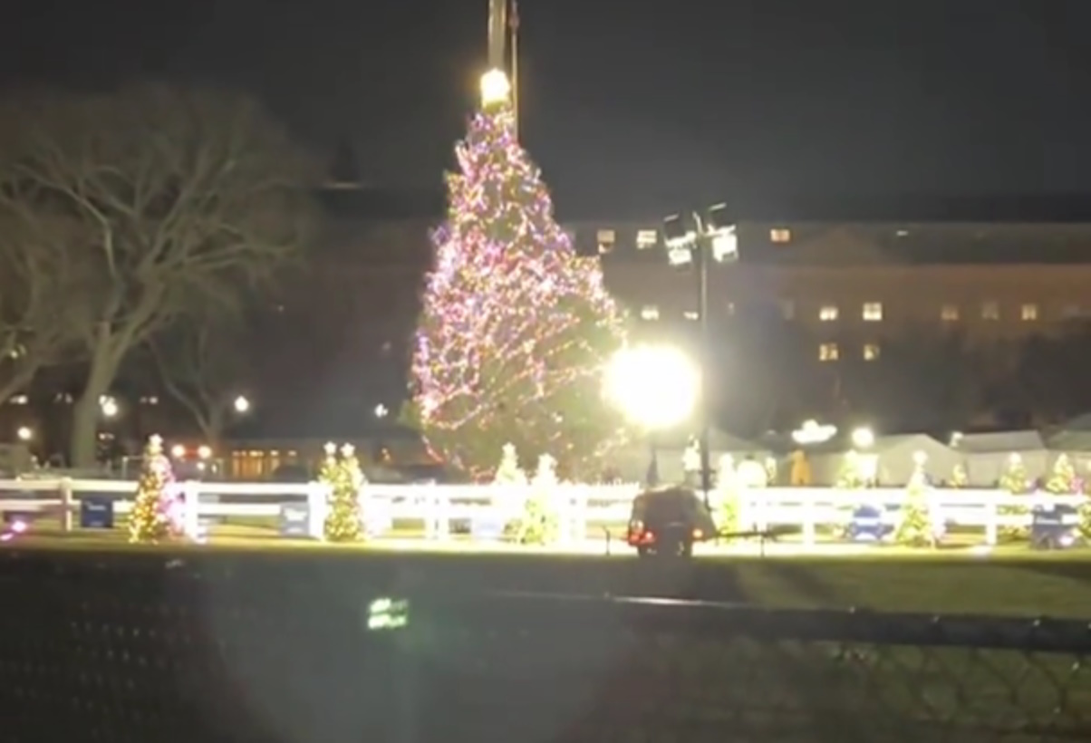 Το Χριστουγεννιάτικο δέντρο μπροστά από τον Λευκό Οίκο έπεσε από τους δυνατούς ανέμους