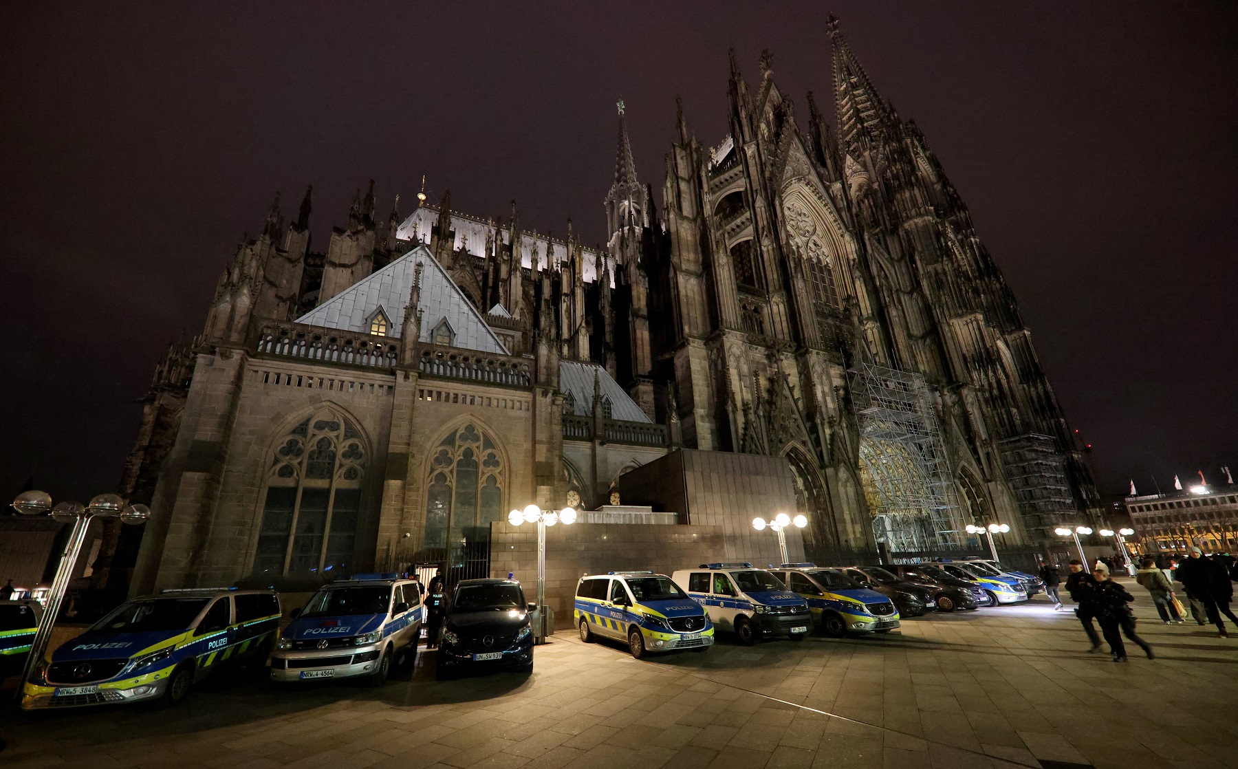 German police secures the cathedral in central Cologne, Germany, December 23, 2023.     REUTERS