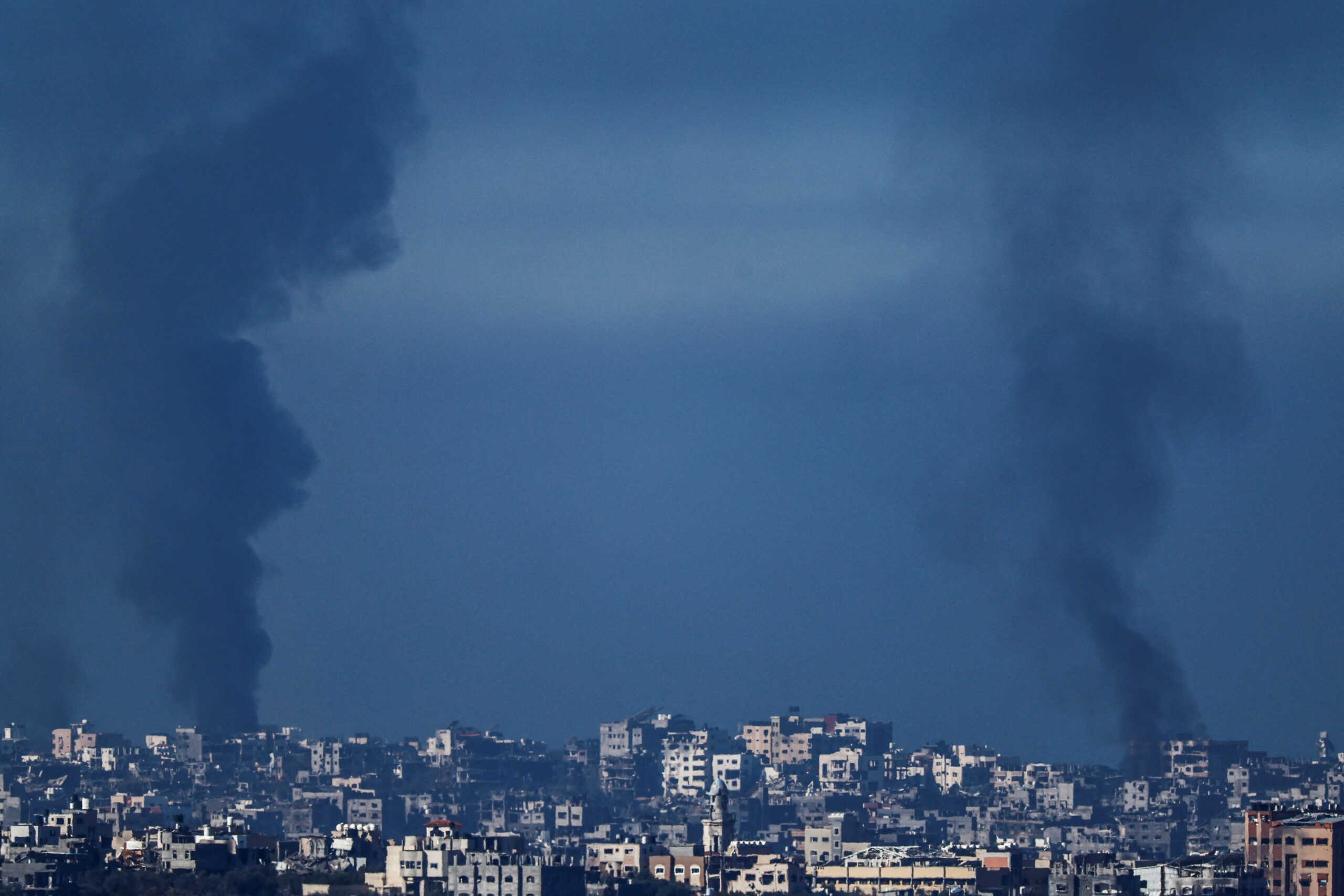Smoke rises in Gaza, amid the ongoing conflict between Israel and the Palestinian Islamist group Hamas, as seen from Southern Israel, December 15, 2023. REUTERS