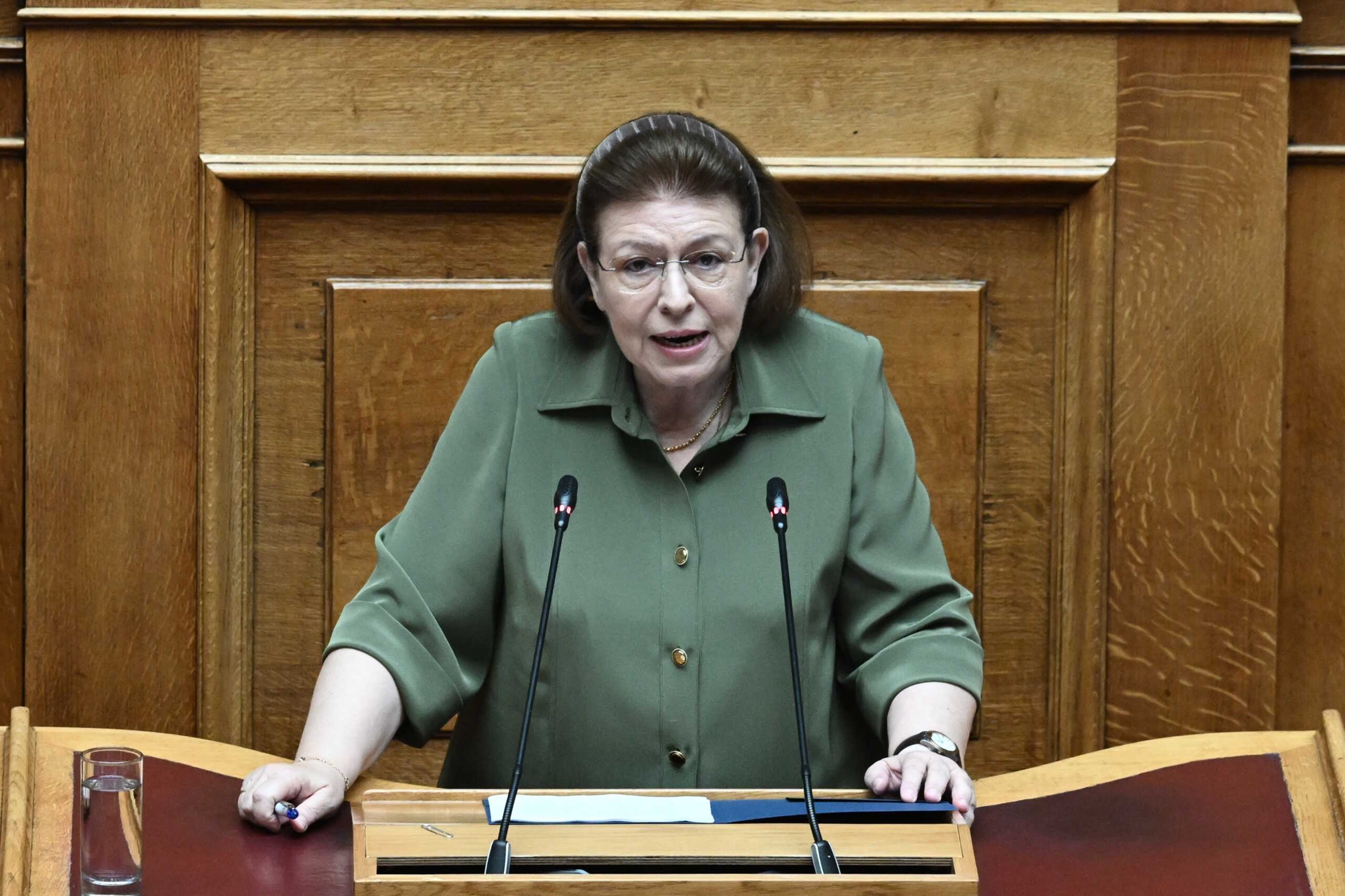 Στιγμιότυπο από την δεύτερη ημέρα της συζήτησης στην Ολομέλεια της Βουλής για τις Προγραμματικές Δηλώσεις της Κυβέρνησης, Παρασκευή 7 Ιουλίου 2023. 
(ΤΑΤΙΑΝΑ ΜΠΟΛΑΡΗ