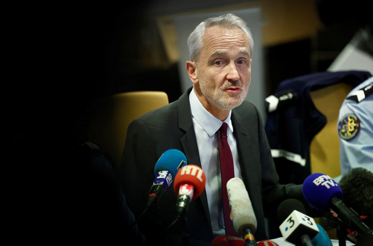 Deputy prosecutor Antoine Leroy speaks during a press conference in Toulouse about Alex Batty, an adolescent from Britain, who disappeared six years ago in Spain and resurfaced in southern France, December 15, 2023. REUTERS