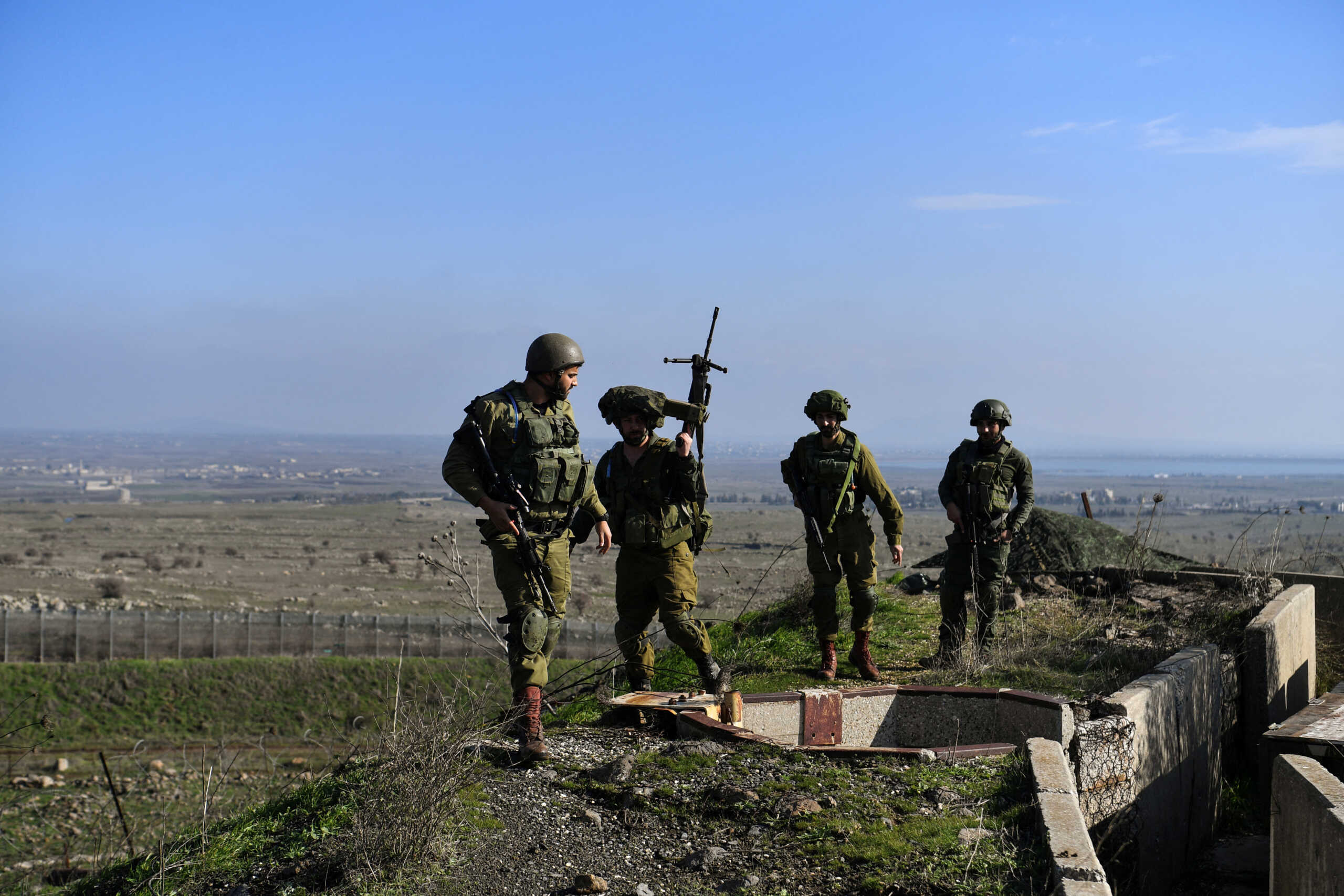 Israeli soldiers operate in the Israeli-occupied Golan Heights near the border with Syria, amid the ongoing conflict between Israel and the Palestinian Islamist group Hamas, December 28, 2023. REUTERS