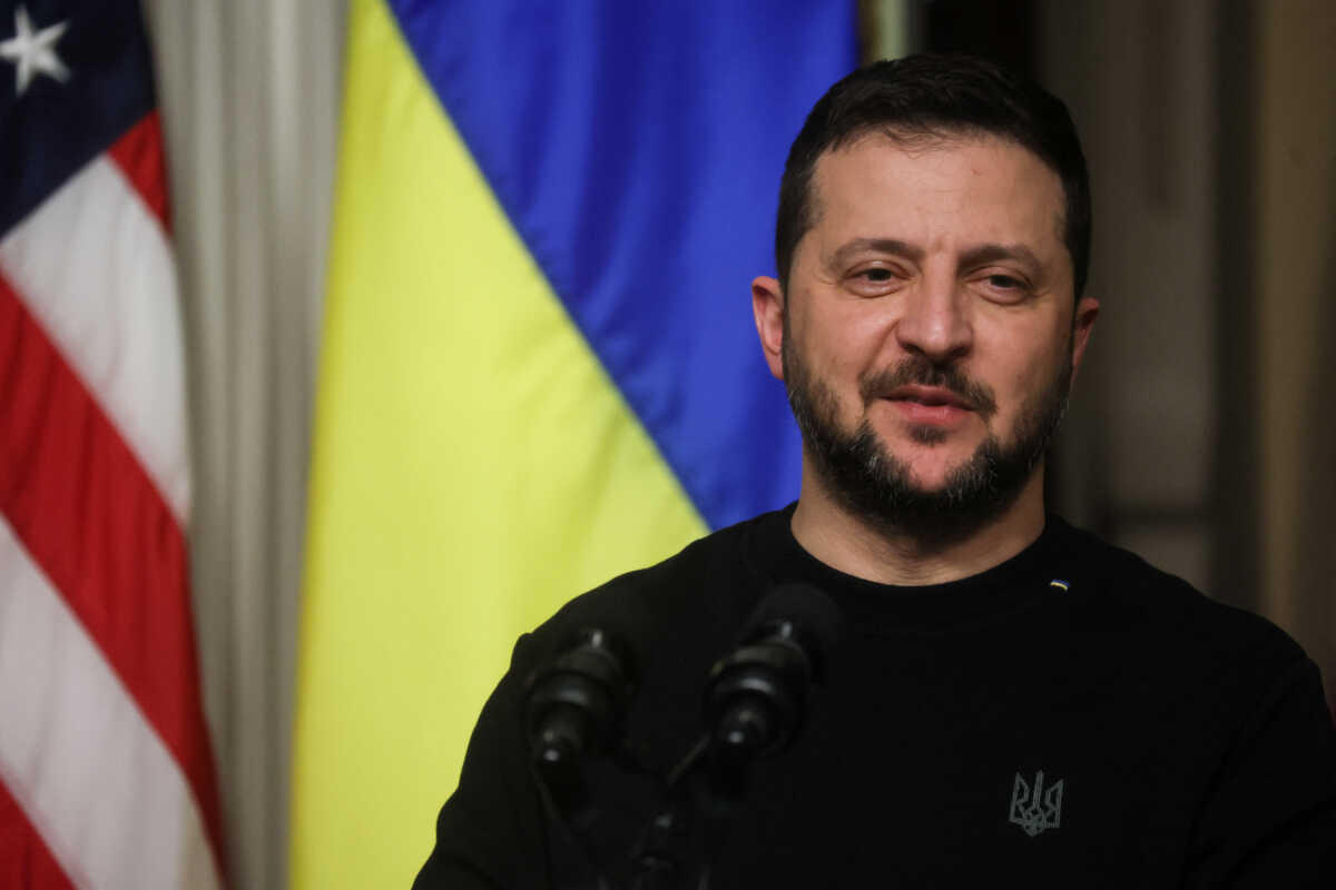 Ukraine's President Volodymyr Zelenskiy attends a joint press conference with U.S. President Joe Biden at the White House in Washington, U.S., December 12, 2023. REUTERS