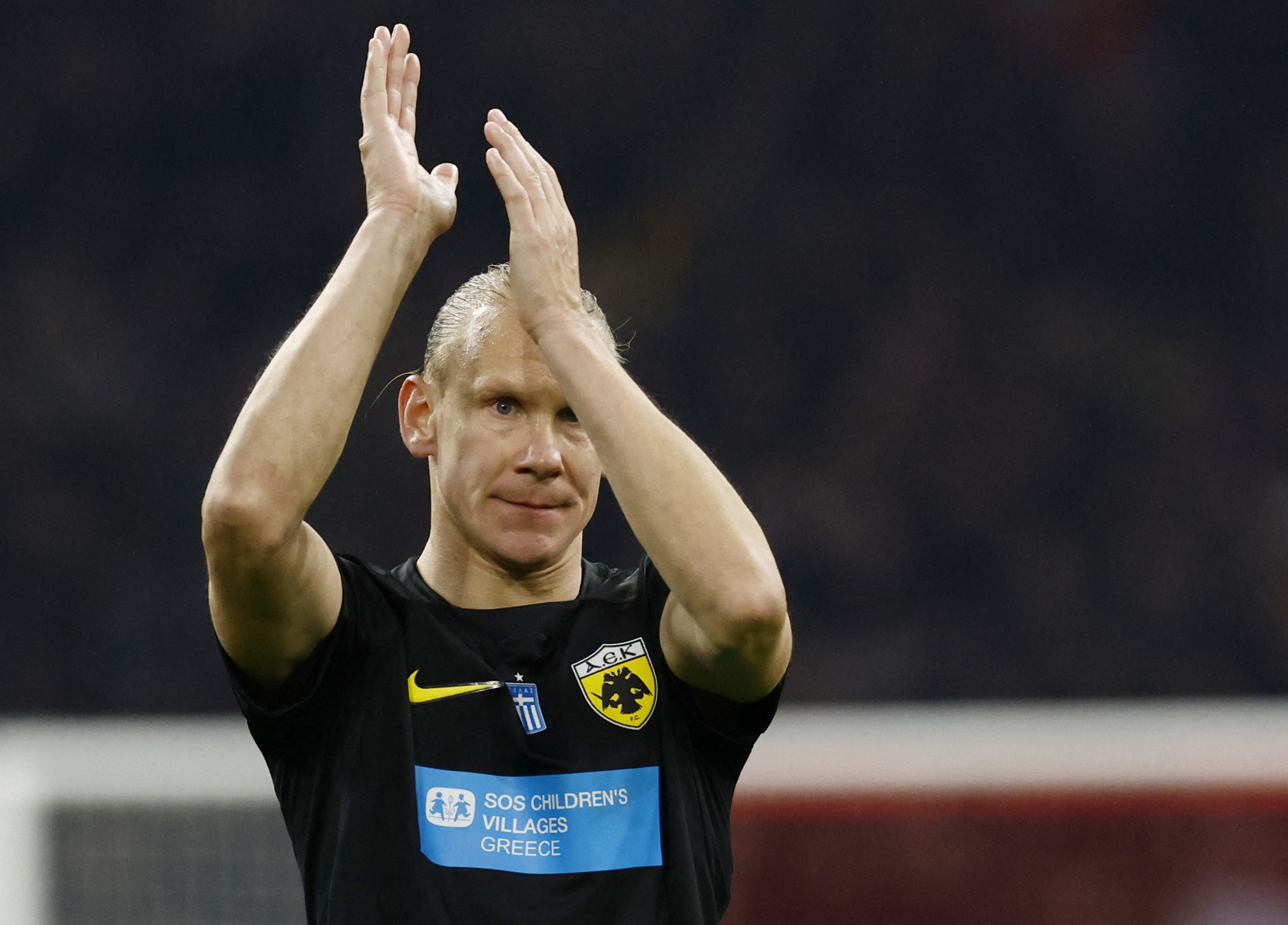 Soccer Football - Europa League - Group B - Ajax Amsterdam v AEK Athens - Johan Cruijff Arena, Amsterdam, Netherlands - December 14, 2023 AEK Athens' Domagoj Vida looks dejected after the match REUTERS