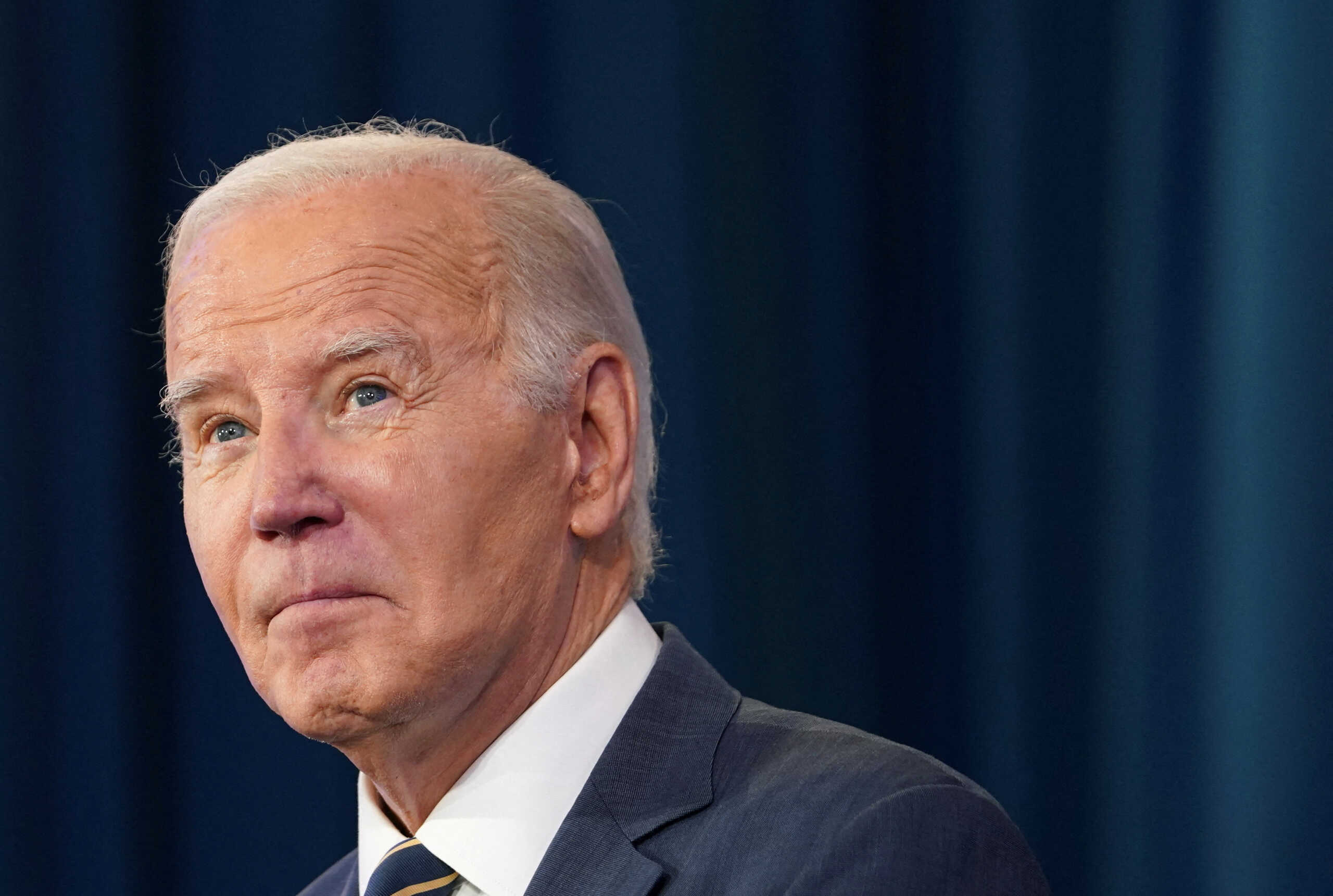 FILE PHOTO: U.S. President Joe Biden looks up while addressing the White House Tribal Nations Summit at the Department of the Interior in Washington, U.S., December 6, 2023. REUTERS