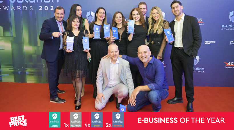 Κορυφαία διάκριση ως e-business of the year για το BestPrice.gr και 8 βραβεία συνολικά στα e-volution Awards 2024