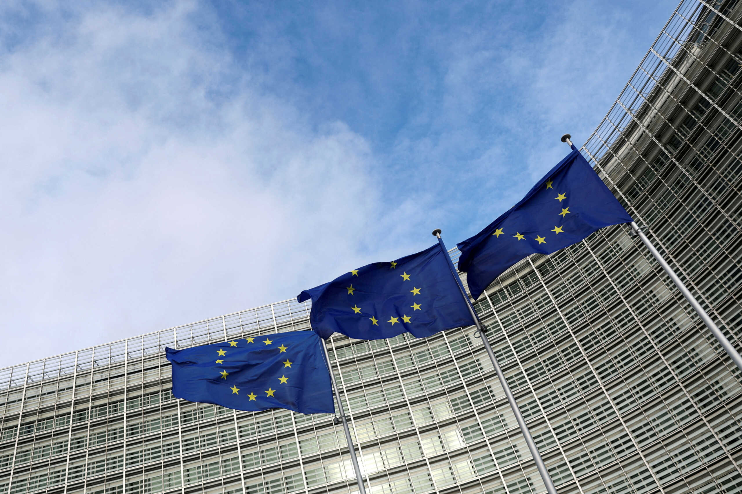 FILE PHOTO: European Union flags fly outside the European Commission in Brussels, Belgium November 8, 2023. REUTERS