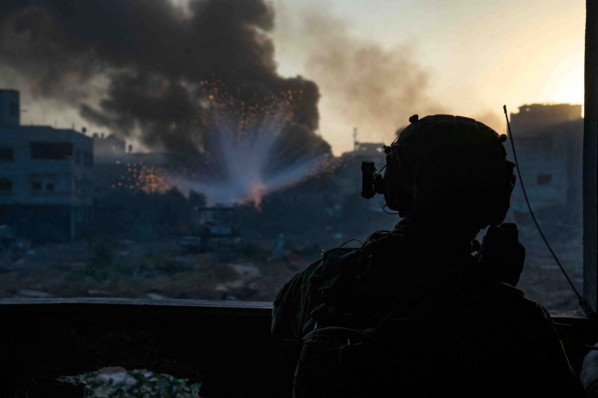 An Israeli soldier operates in the Gaza Strip amid the ongoing conflict between Israel and the Palestinian Islamist group Hamas, in this handout picture released on December 29, 2023. Israel Defense Forces