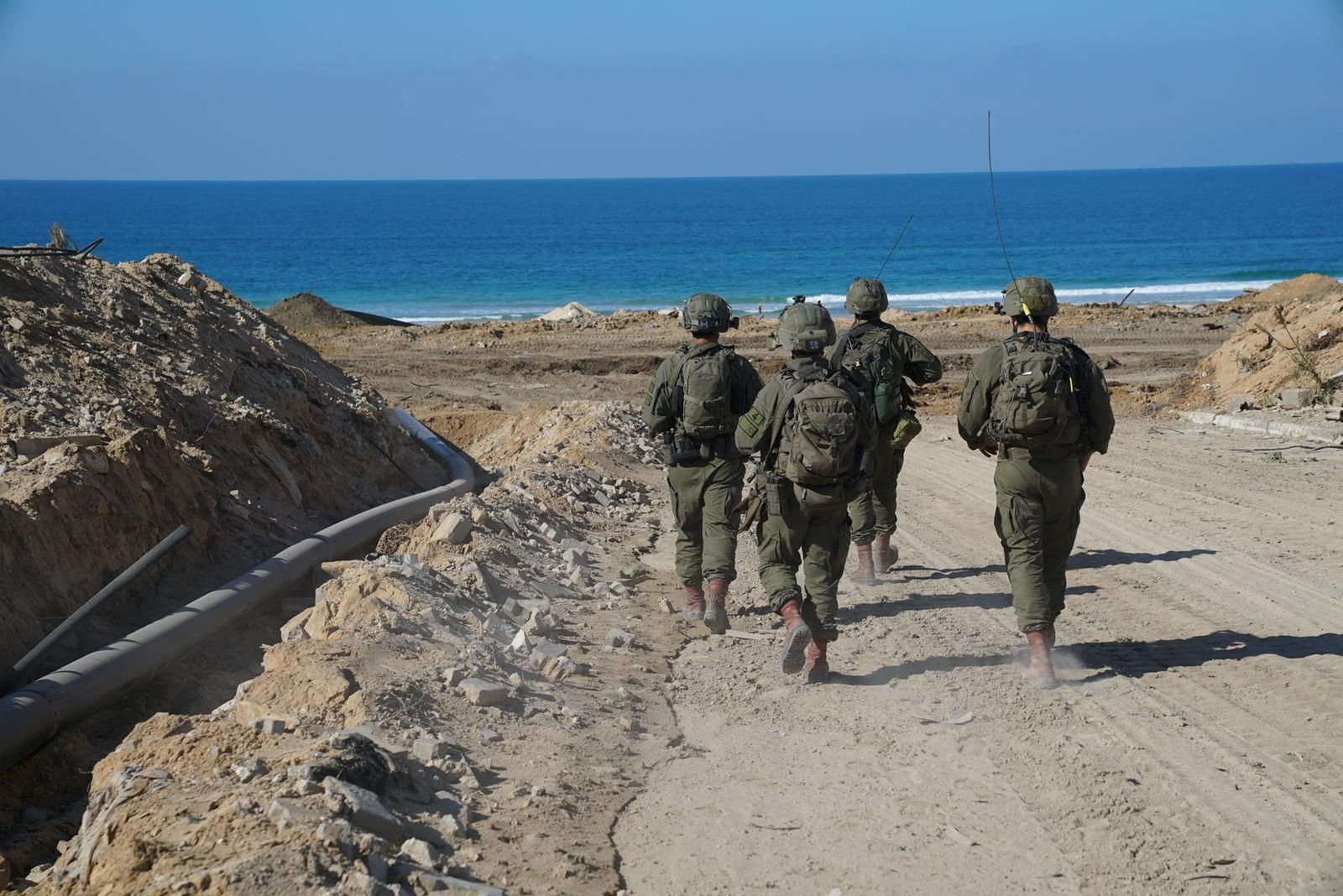 Israeli soldiers operate in the Gaza Strip, after a temporary truce expired between Israel and the Palestinian Islamist group Hamas, in this handout picture released on December 2, 2023. Israel Defense Forces