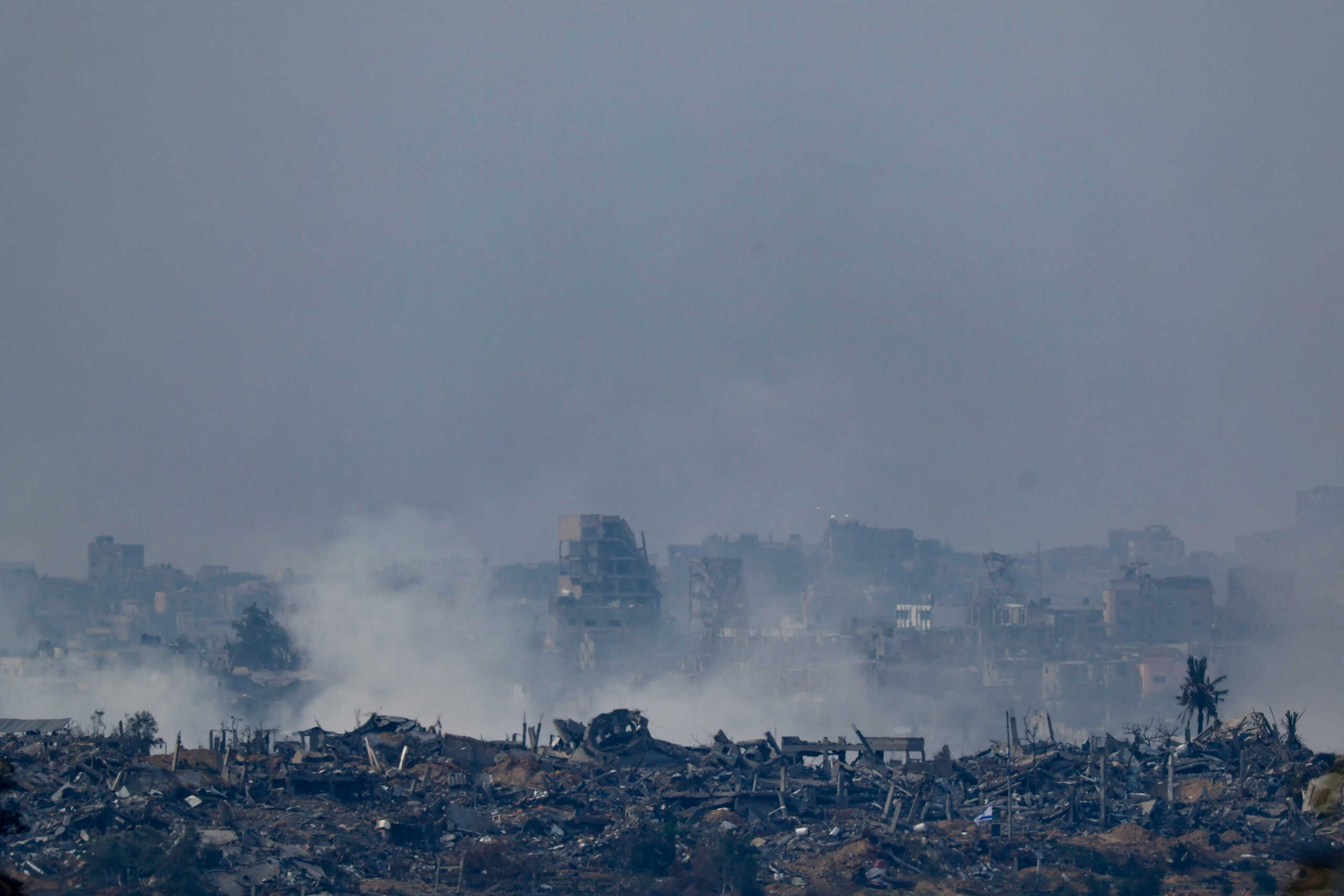 Smoke rises above Gaza, amid the ongoing conflict between Israel and the Palestinian Islamist group Hamas, as seen from Southern Israel, December 17, 2023. REUTERS