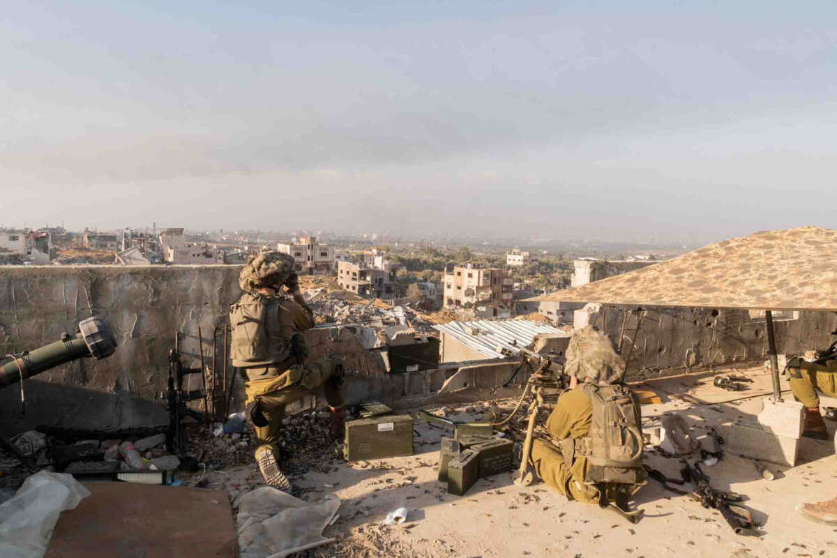 Israeli soldiers operate in the Gaza Strip after a temporary truce expired between Israel and the Palestinian Islamist group Hamas, in this handout picture released on December 3, 2023. Israel Defense Forces