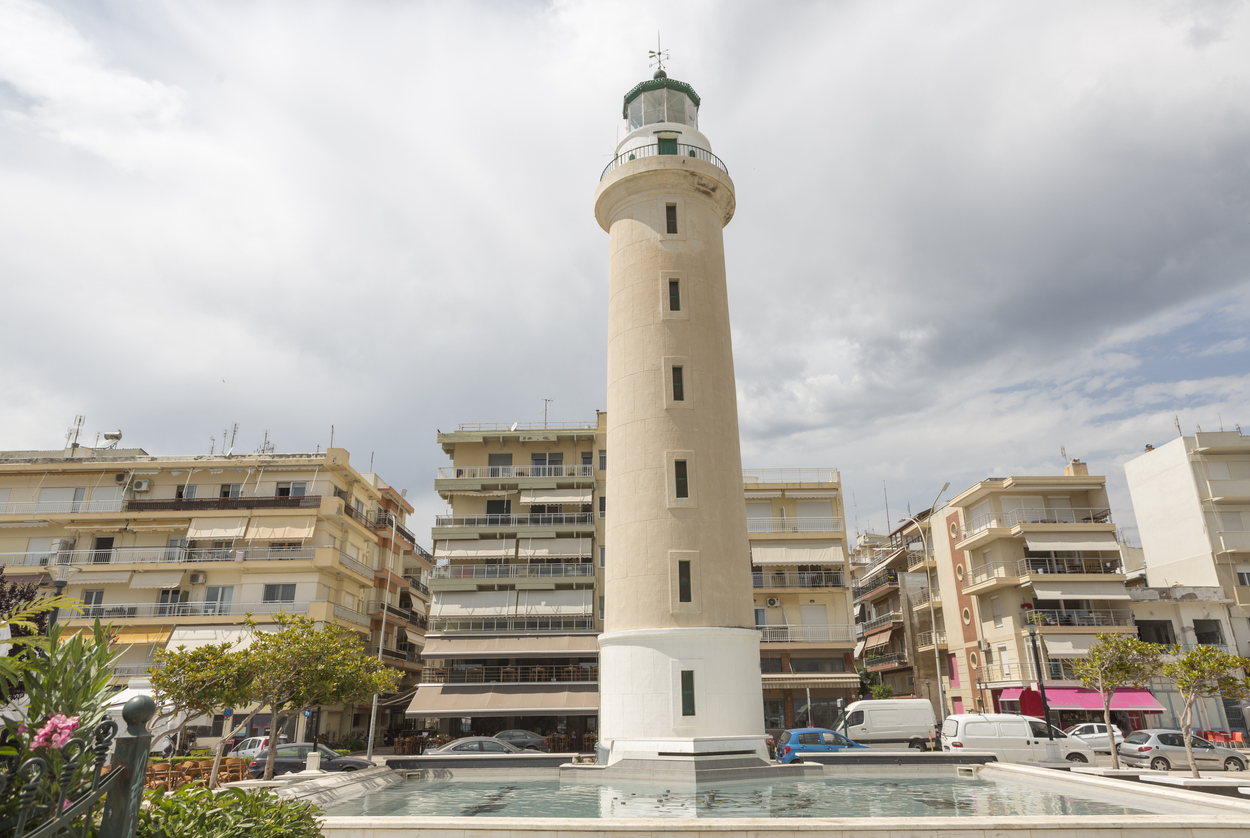 Sealigth tower lantern in downtown of Alexandroupoli  Alexandroupolis greece