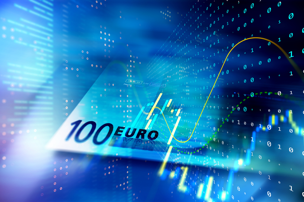 Digitally Generated Currency and Exchange Stock Chart for Finance and Economy Based Computer Software and Coding Display