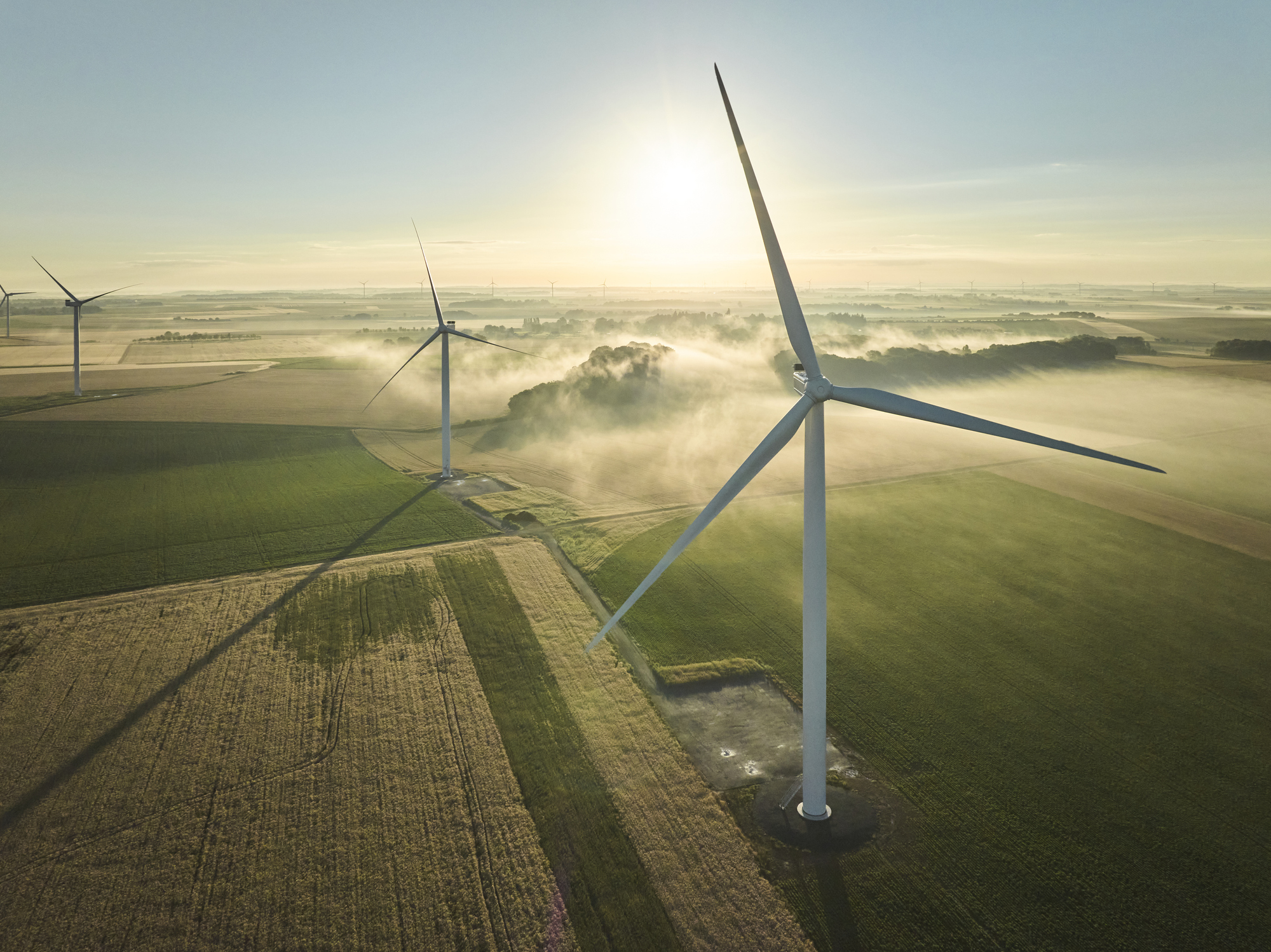Wind turbine farm in France