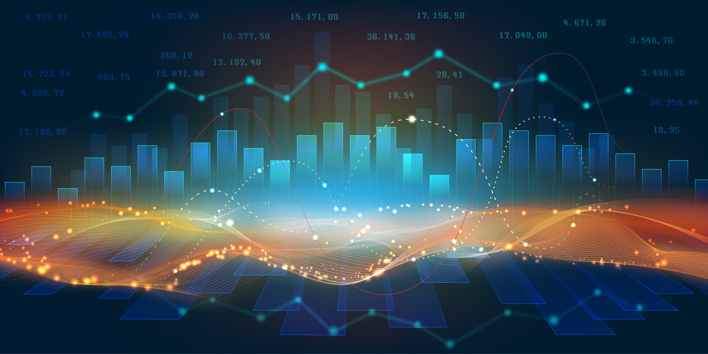 Stock market and exchange. Candle stick graph chart.