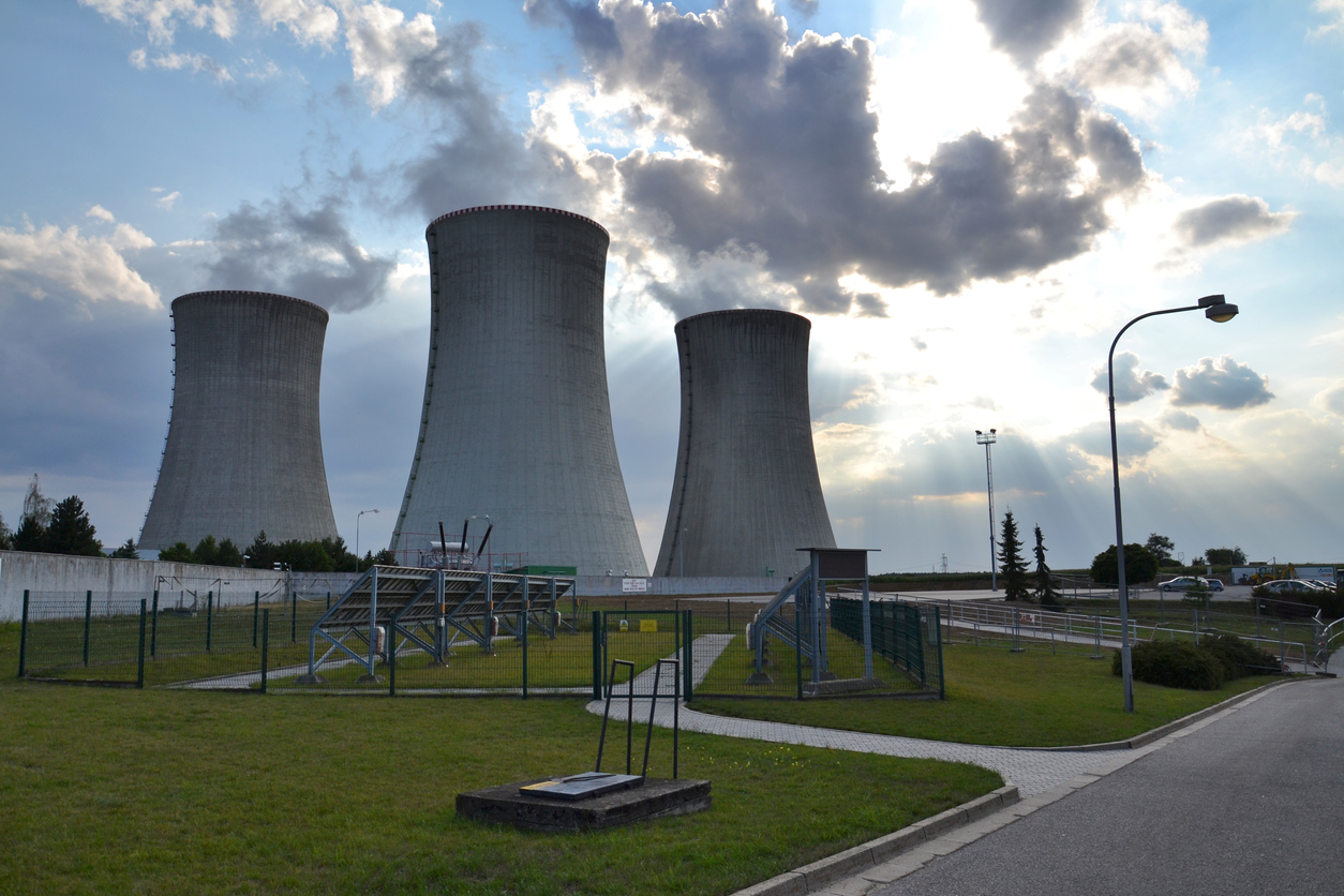 Cooling towers at the nuclear power plant in Dukovany, Czech republic