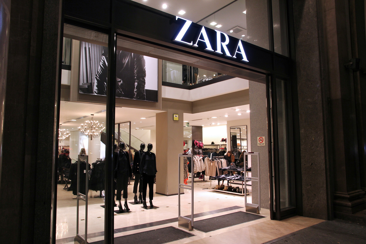 Barcelona, Spain - November 5, 2012: People visit Zara store on November 5, 2012 in Barcelona, Spain. Zara has 1,763 stores and had more than 7 billion EUR revenue in 2009.