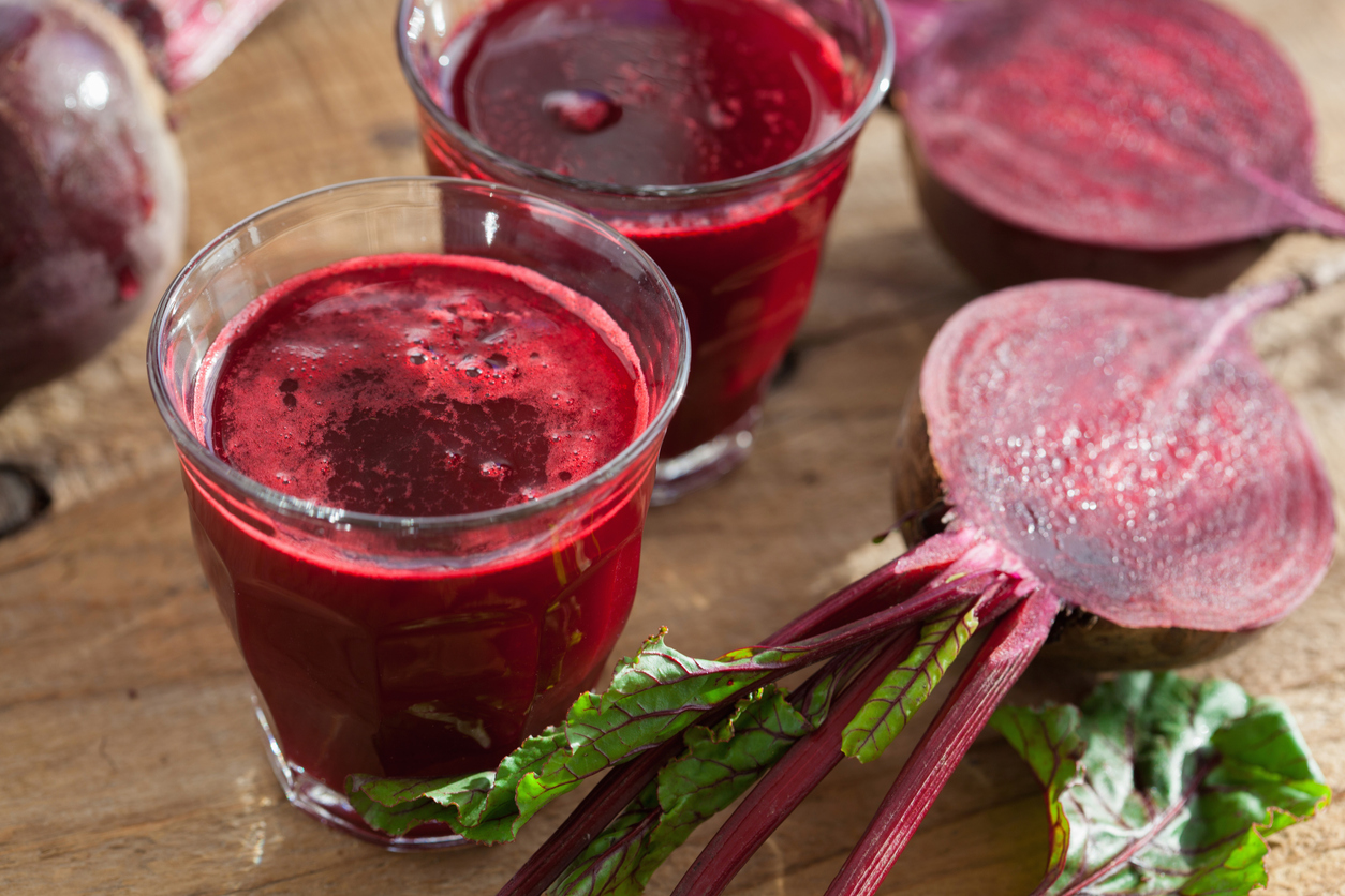 fresh healthy beetroot juice and vegetable