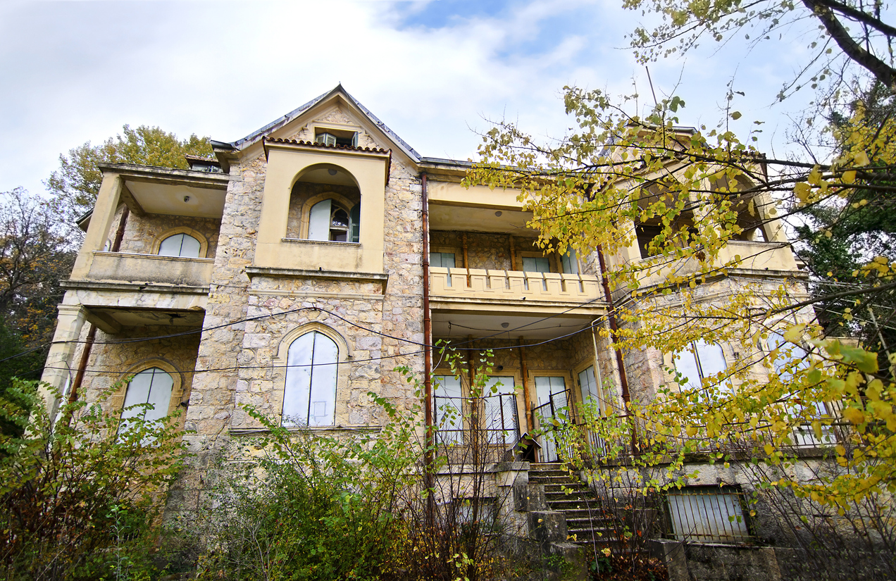 abandoned house of Tatoi Palace - the place where stayed the former greek Royal family