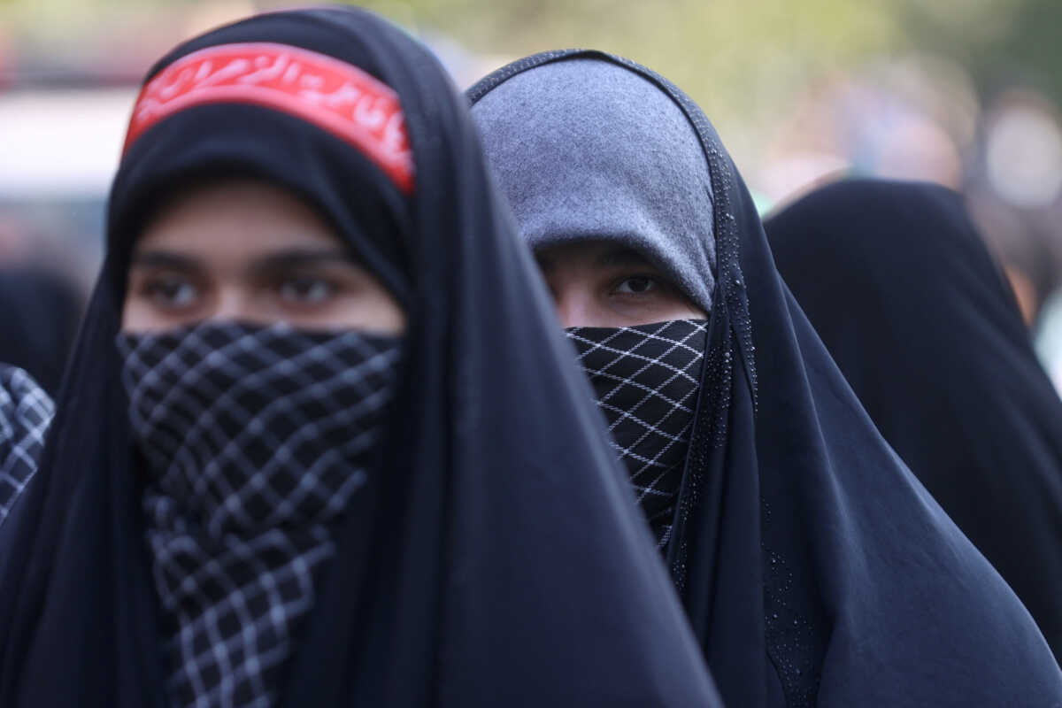 Women members of Basij paramilitary forces attend a rally in support of Palestinians, in Tehran, Iran, November 24, 2023. Majid Asgaripour