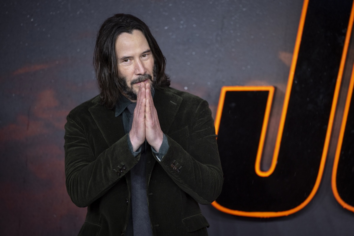 epa10506657 US actor Keanu Reeves arrives at the UK Premiere of John Wick Chapter 4 at Cineworld Leicester Square in London, Britain, 06 March 2023.  EPA