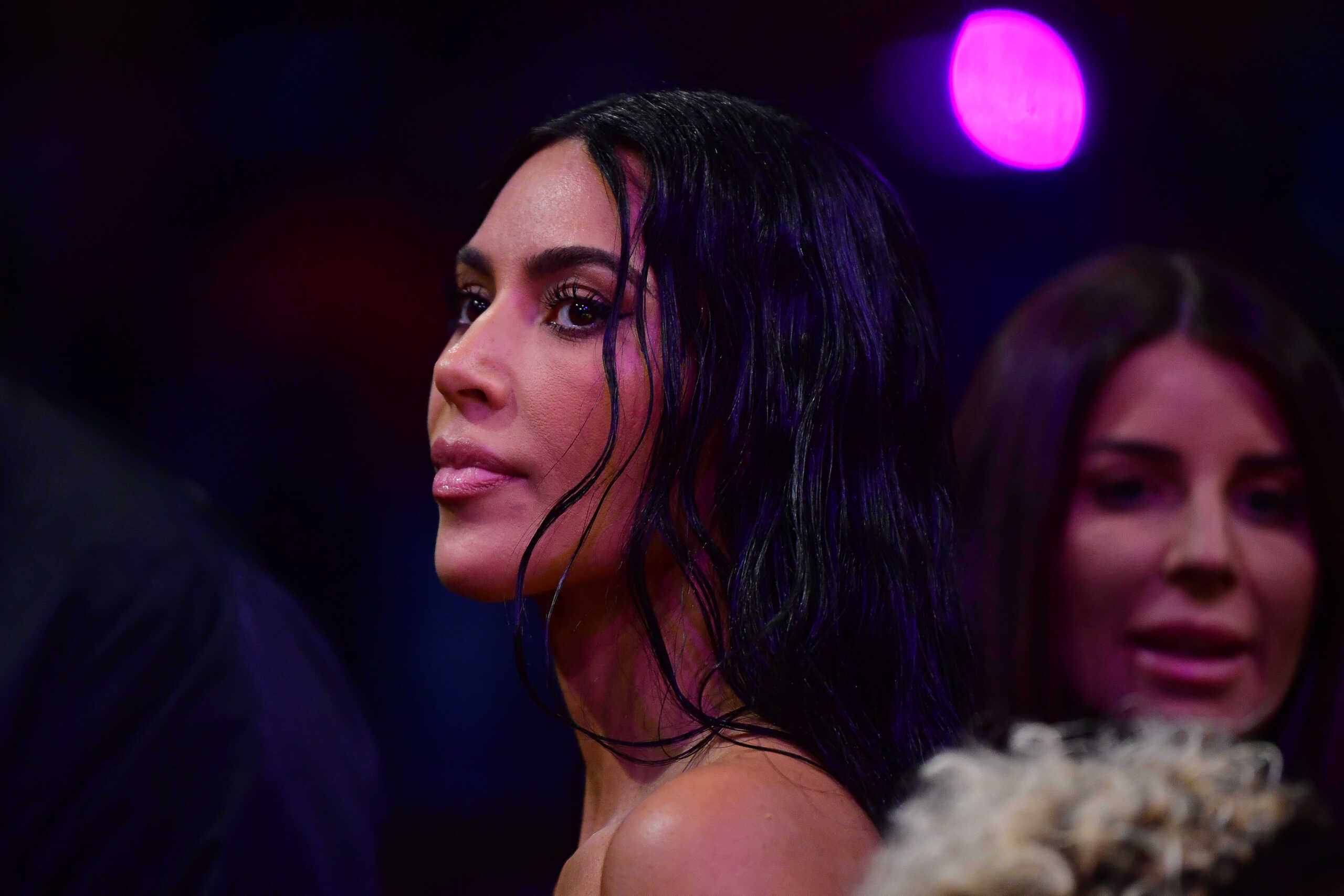 Dec 5, 2023; Los Angeles, California, USA; Media personality and socialite Kim Kardashian in attendance as the Los Angeles Lakers play against the Phoenix Suns during the first half of the In Season Tournament quarterfinal at Crypto.com Arena. Mandatory Credit: Gary A. Vasquez-USA TODAY Sports