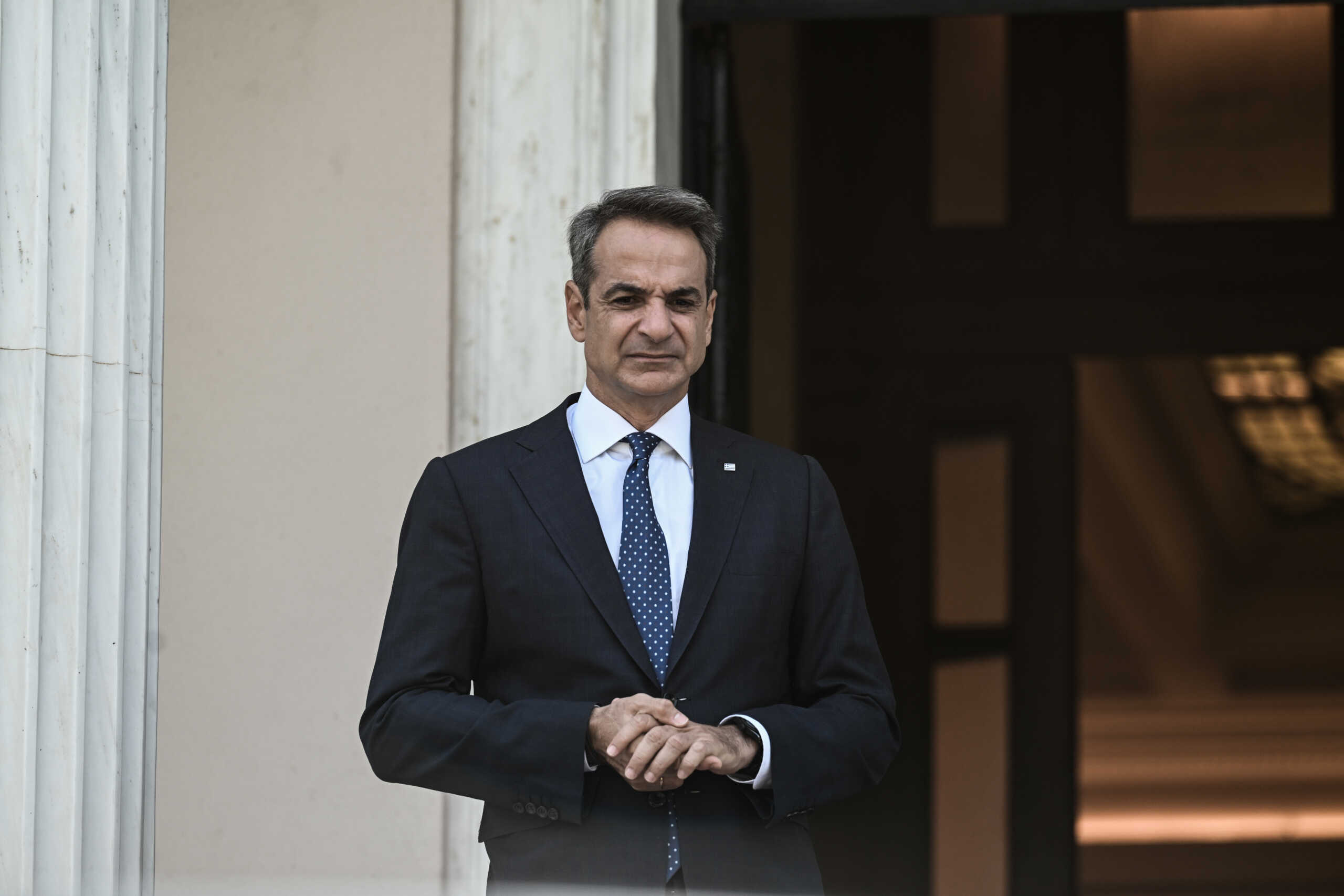 Συνάντηση του Πρωθυπουργού Κυριάκου Μητσοτάκη με τον Πρωθυπουργό της Βουλγαρίας Νικολάι Ντένκοφ, στο Μέγαρο Μαξίμου, Δευτέρα 24 Ιουλίου 2023.
(ΤΑΤΙΑΝΑ ΜΠΟΛΑΡΗ