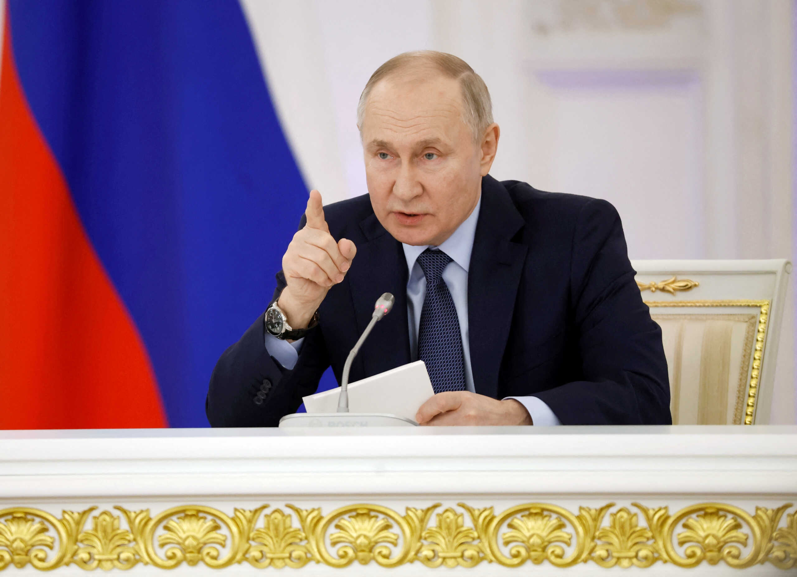 Russian President Vladimir Putin chairs a meeting of the State Council on enhancing the role of teachers and mentors, at the Kremlin in Moscow, Russia December 27, 2023. Sputnik